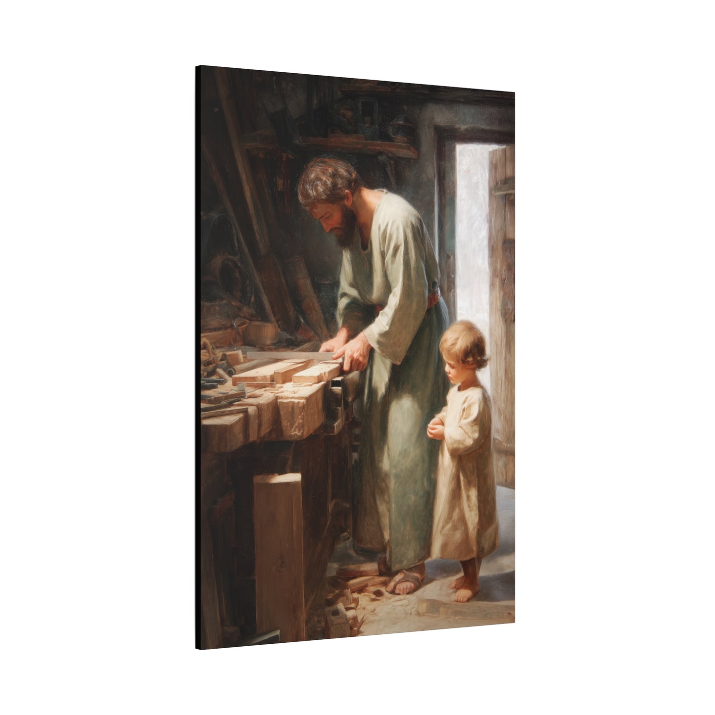 Saint Joseph the Worker - Museum Wrapped Canvas - Sanctified Souls Print - Religious Art for your Home