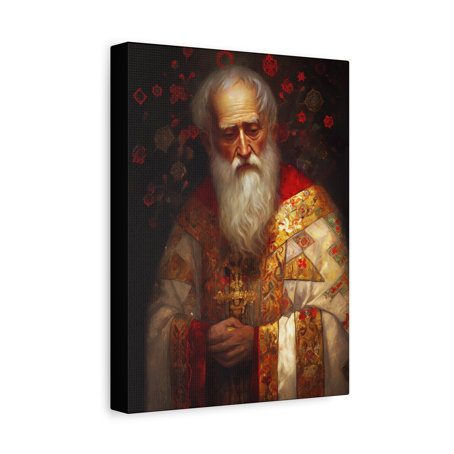Saint Nicholas - Museum Wrapped Canvas - Sanctified Souls Print - Religious Art for your Home - Father Christmas - Catholic Christmas