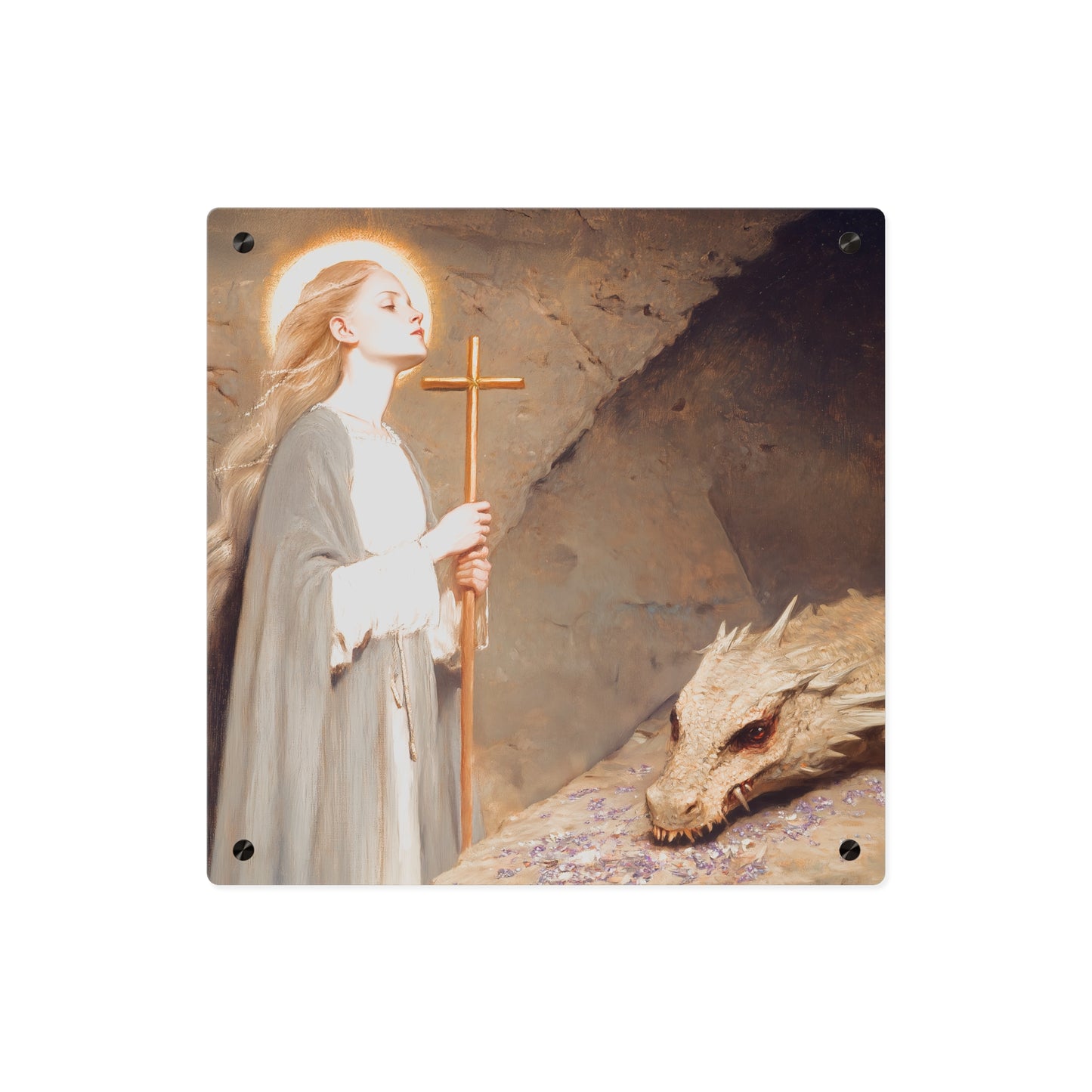 Saint Margaret of Antioch Wall Art Panel - Ready to Hang Acrylic Print - Catholic Saint Art - Patron Saint Print - No Frame needed