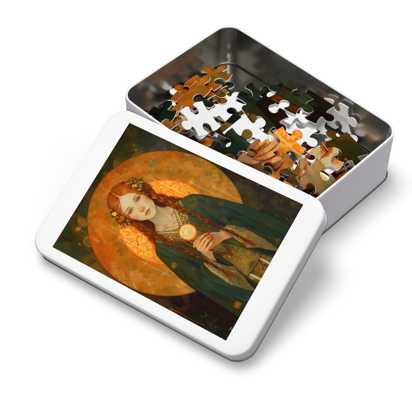 Saint Brigid of Ireland - Puzzle and Keepsake Tin - Religious Jigsaw Puzzle (30, 110, 252, 500,1000-Piece) - Religious Puzzle