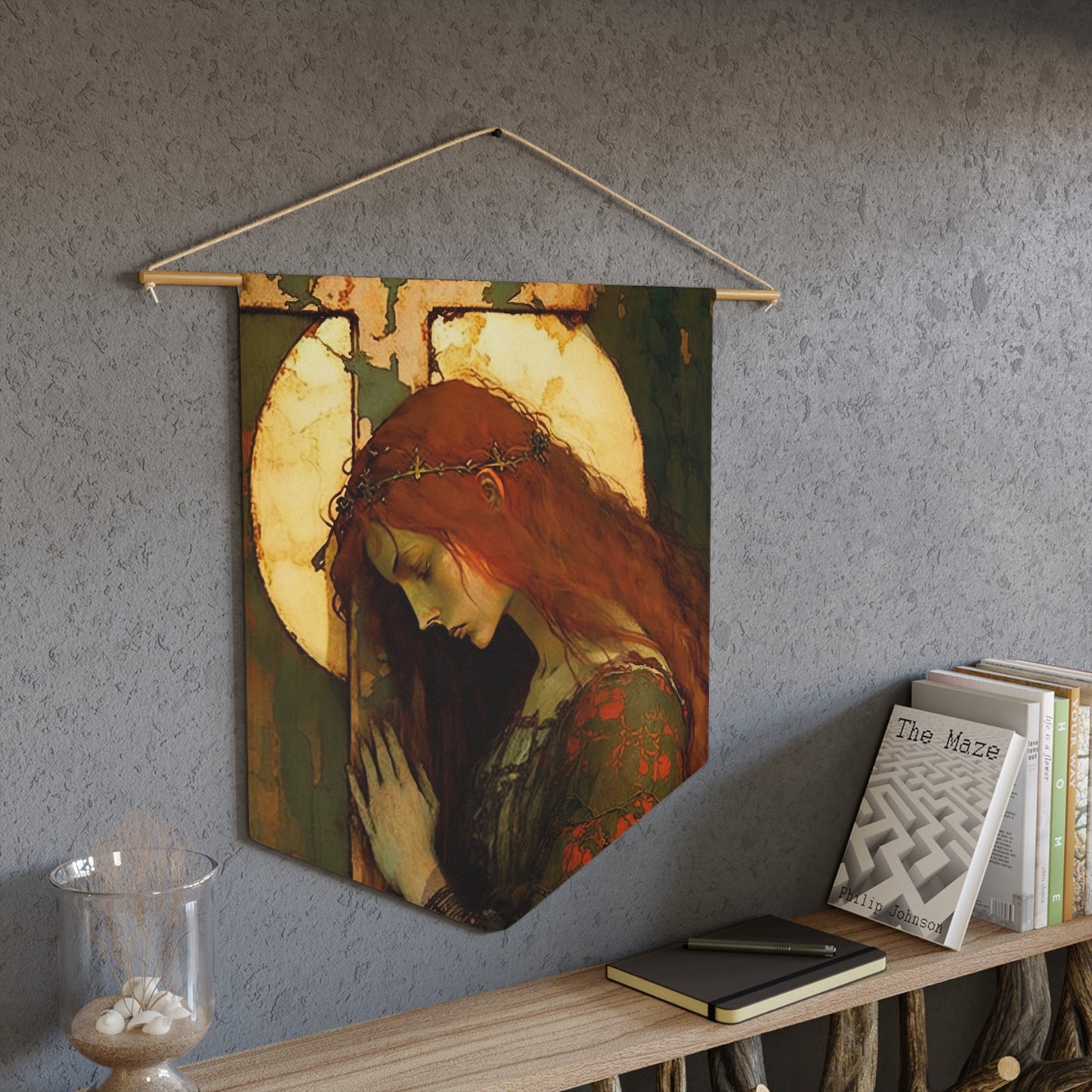 The Eternal Hope of Saint Mary Magdalene Wall Banner / Wall Hanging - Catholic Home Art - Large Saint Art for your home - 18" x 21"