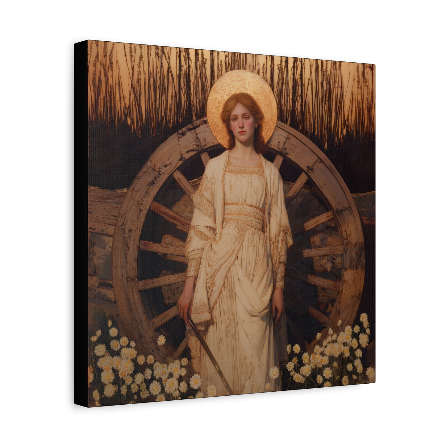 Saint Catherine of Alexandria - Museum Wrapped Canvas - Sanctified Souls Print - Religious Art for your Home - Catholic Patron Saint Art