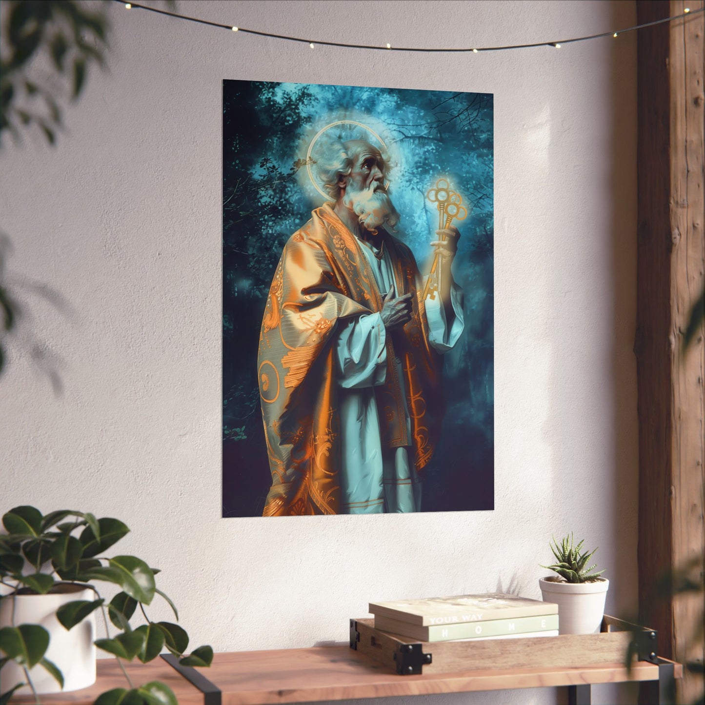 Saint Peter Poster Print - Sanctified Souls Print - Multiple Sizes - Premium Posters - Catholic Art for your home - Keys to Heaven