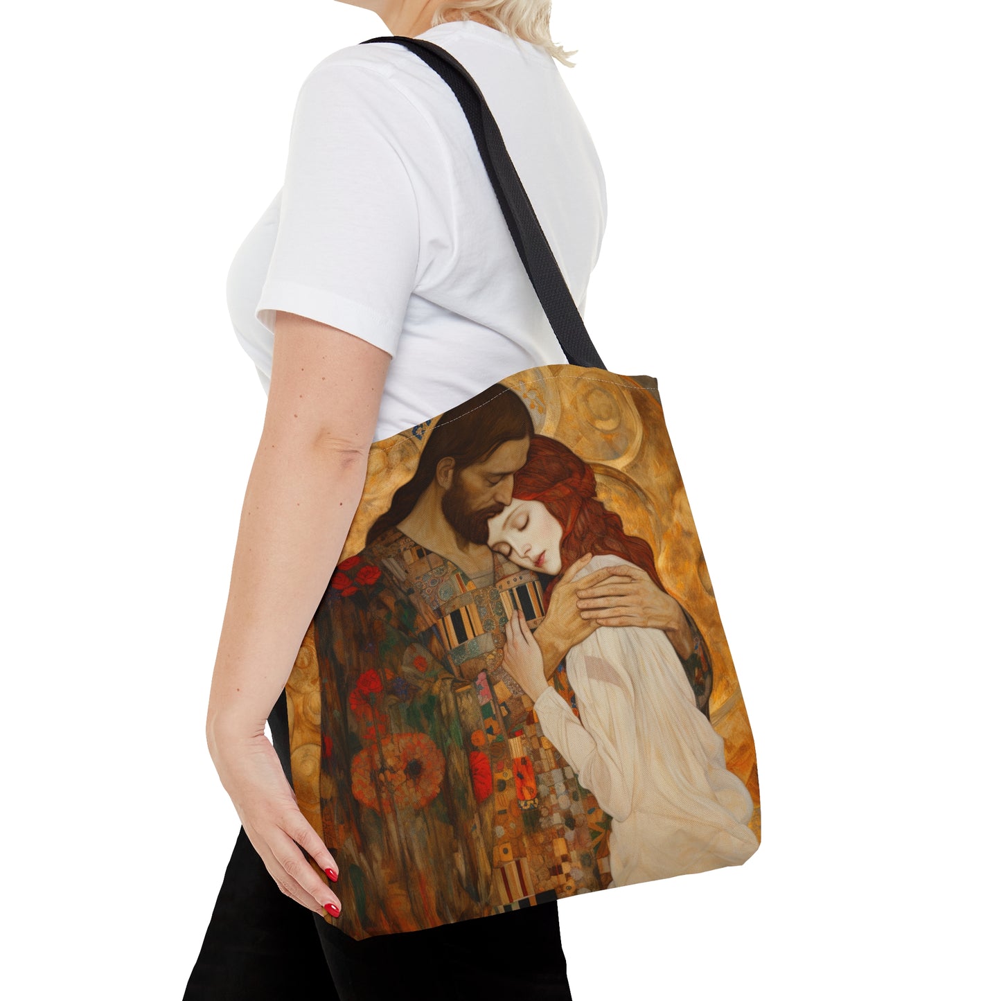 Christ Embracing Mary Magdalene Tote Bag - Catholic faith inspired carry-all purse - day to day bag - Bible Bag