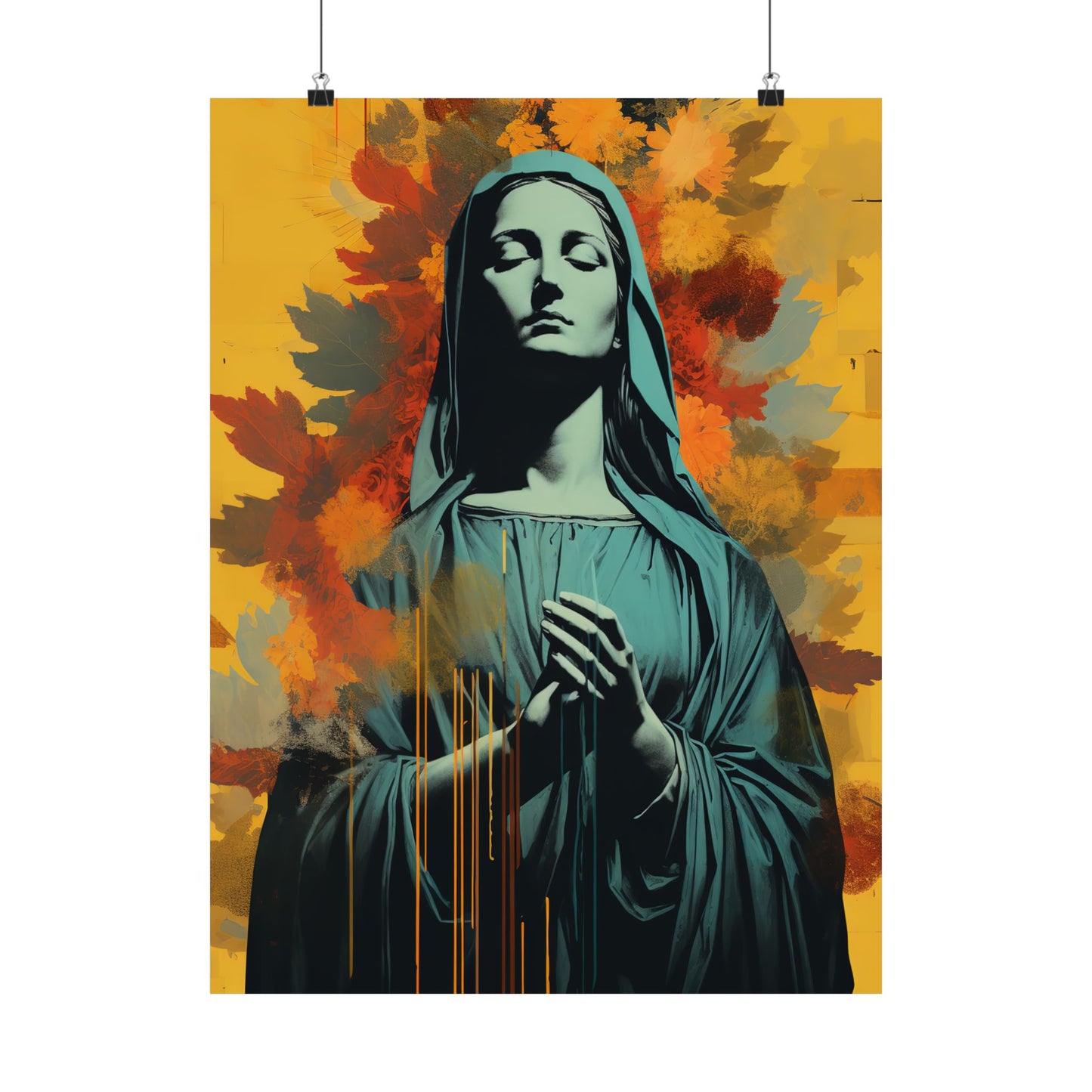 Virgin of Peace - Mother Mary Collage Art - Sanctified Souls Print - Multiple Sizes - Premium Matte Vertical Posters - Virgin Mary