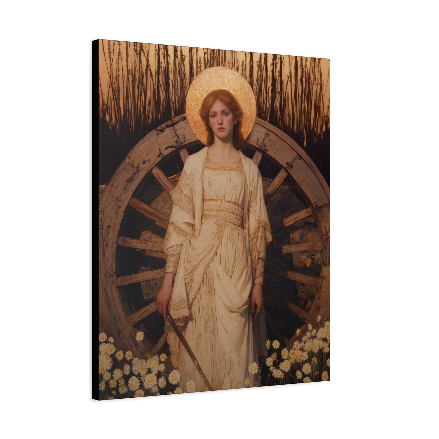 Saint Catherine of Alexandria - Museum Wrapped Canvas - Sanctified Souls Print - Religious Art for your Home - Catholic Patron Saint Art