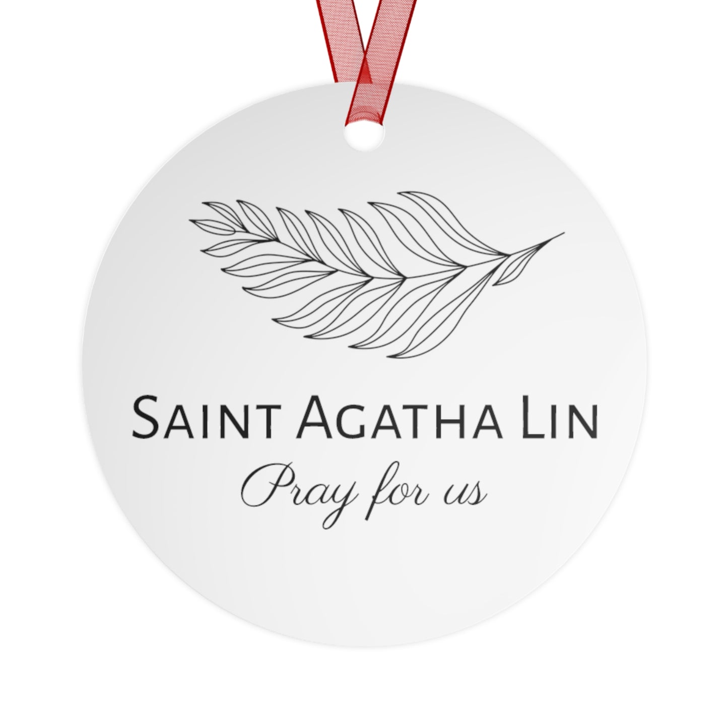 Saint Agatha Lin Metal Ornament - Religious Holiday Christmas Ornament - Double sided - Catholic Keepsake - Small Gift - Religious Gift