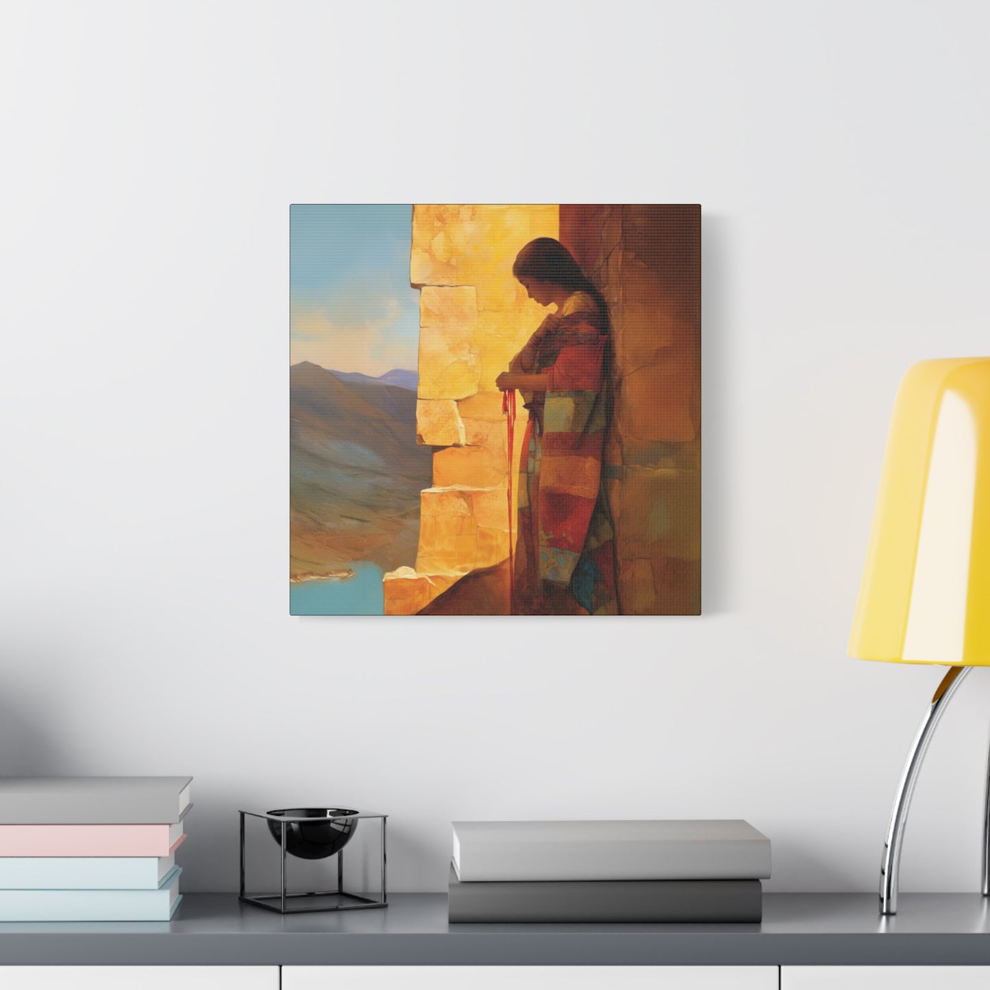 A Thread Through the Line of Christ - Rahab Museum Wrapped Canvas - Sanctified Souls Print -Based on Klimt's The Kiss