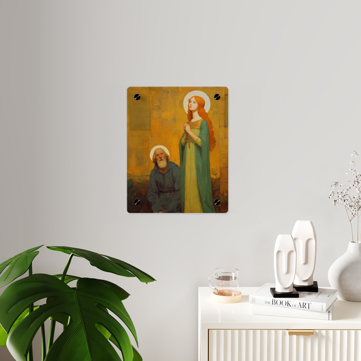Saints Cyprian and Justina Wall Art Panel - Ready to Hang Acrylic Print - Catholic Saint Art - Patron Saint Print - Martyr Art