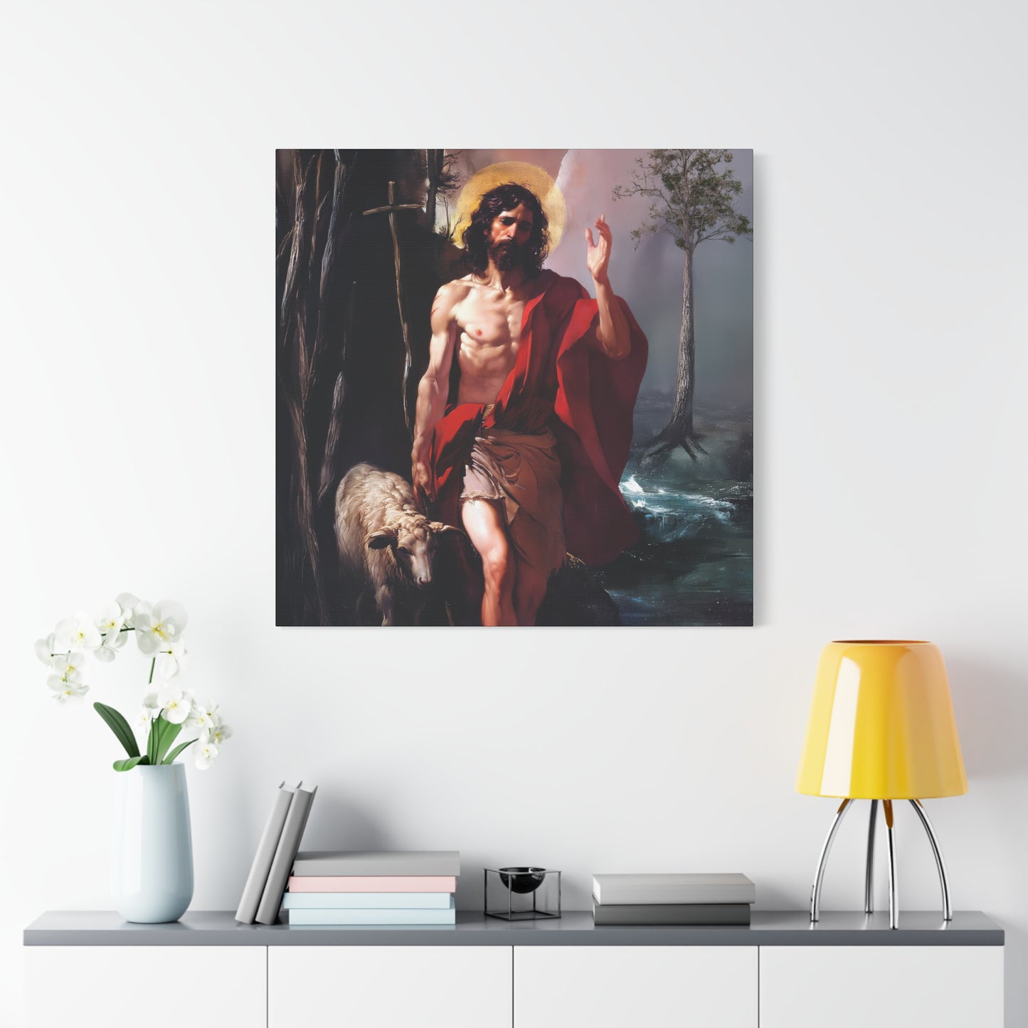 Saint John the Baptist - Museum Wrapped Canvas - Sanctified Souls Print - Religious Art for your Home - Catholic Patron Saint Art