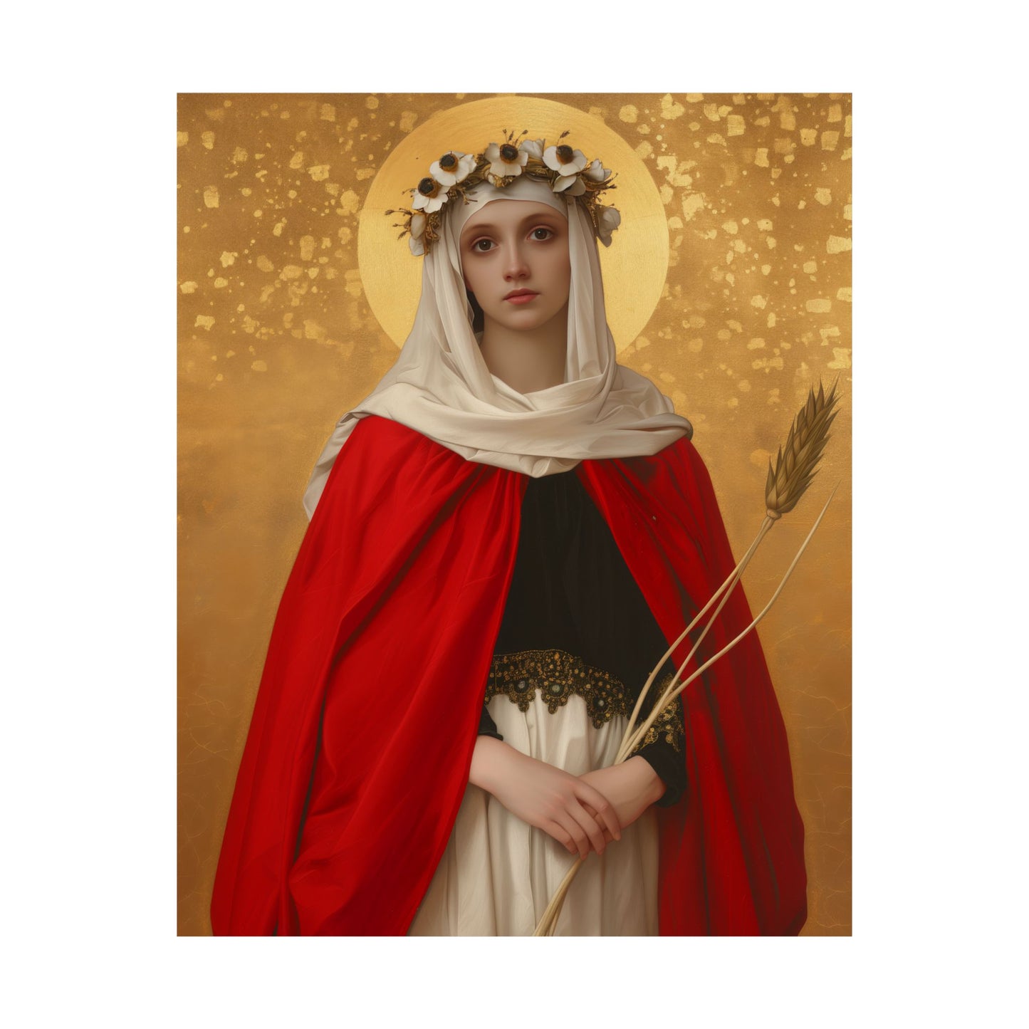 Saint Solange of Bourges - Sanctified Souls Print - Multiple Sizes - Premium Matte Vertical Posters - Catholic Saint Art
