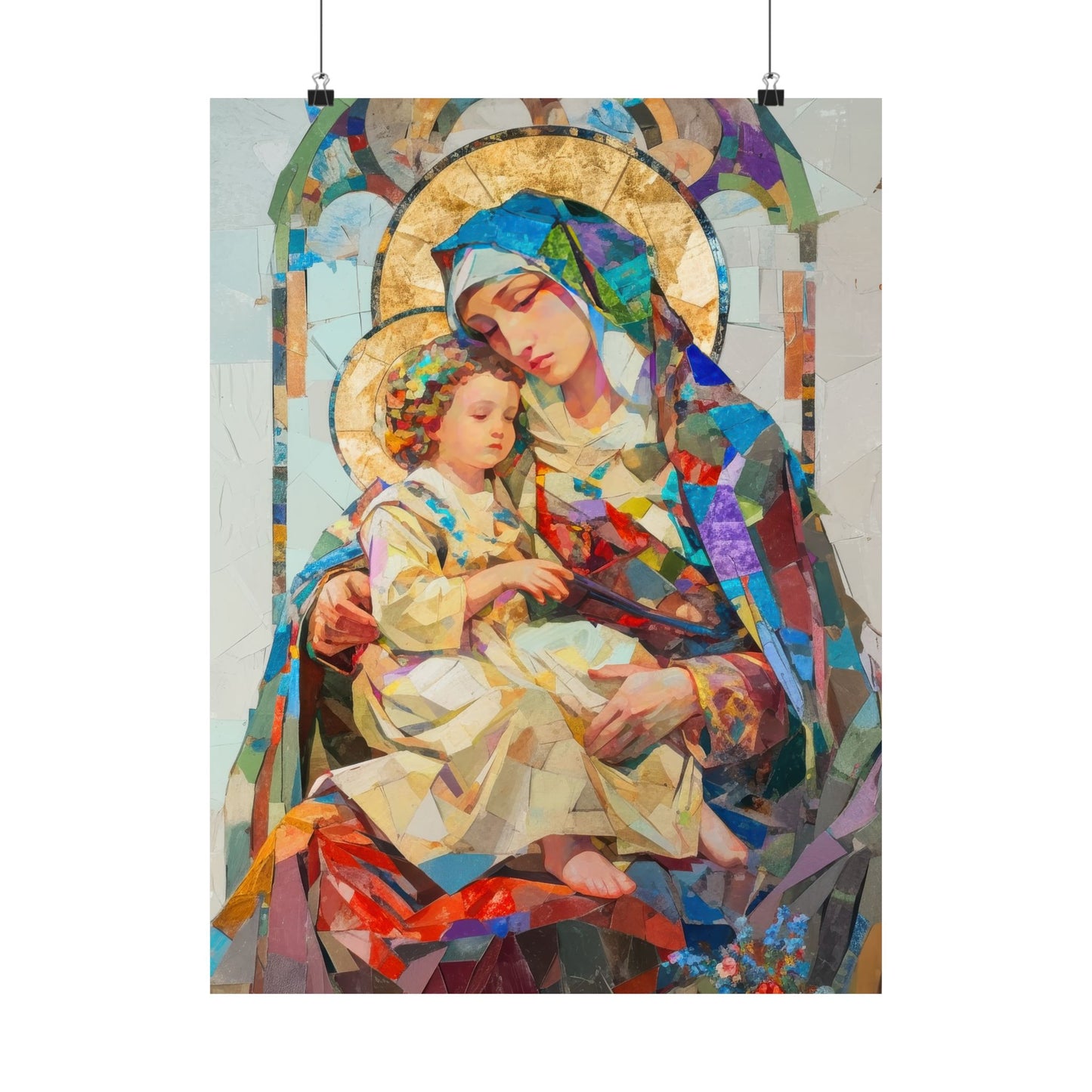 Virgin Mary - Light of All Saints Poster Print - Sanctified Souls Print - Multiple Sizes - Premium Posters - Catholic Art