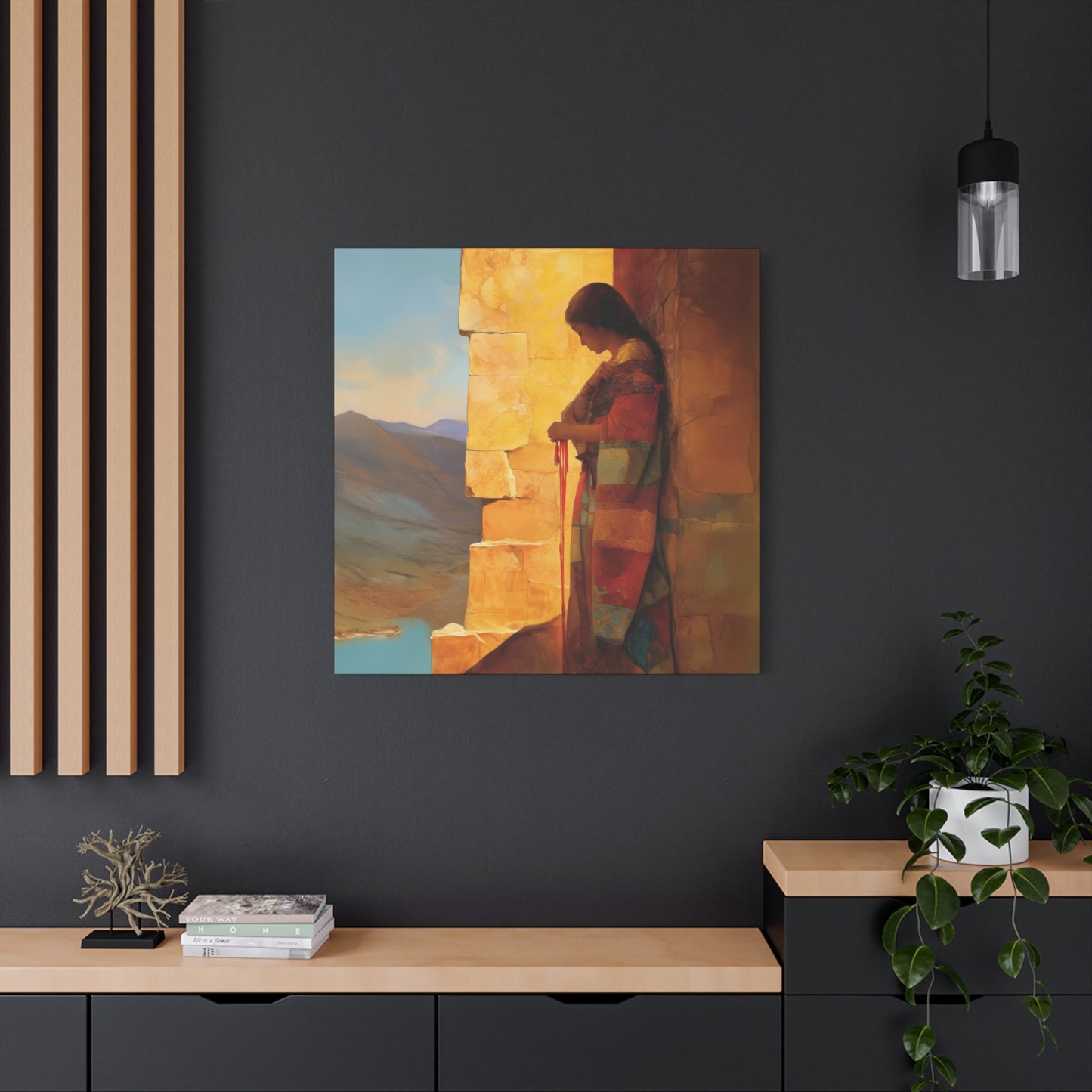 A Thread Through the Line of Christ - Rahab Museum Wrapped Canvas - Sanctified Souls Print -Based on Klimt's The Kiss