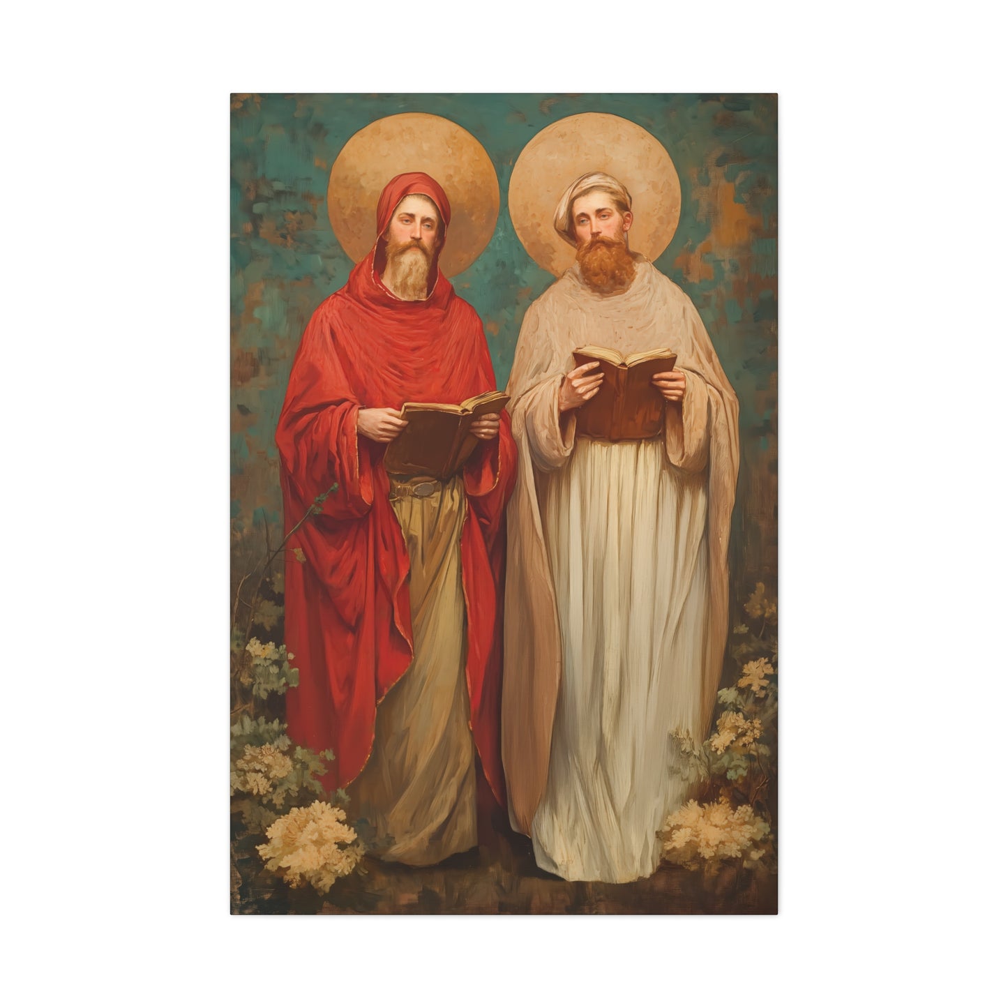 Saints Cosmas and Damian - Multiple Sizes - Catholic Home art - Museum Wrapped Canvas - Sanctified Souls Print - Catholic Martyr Art