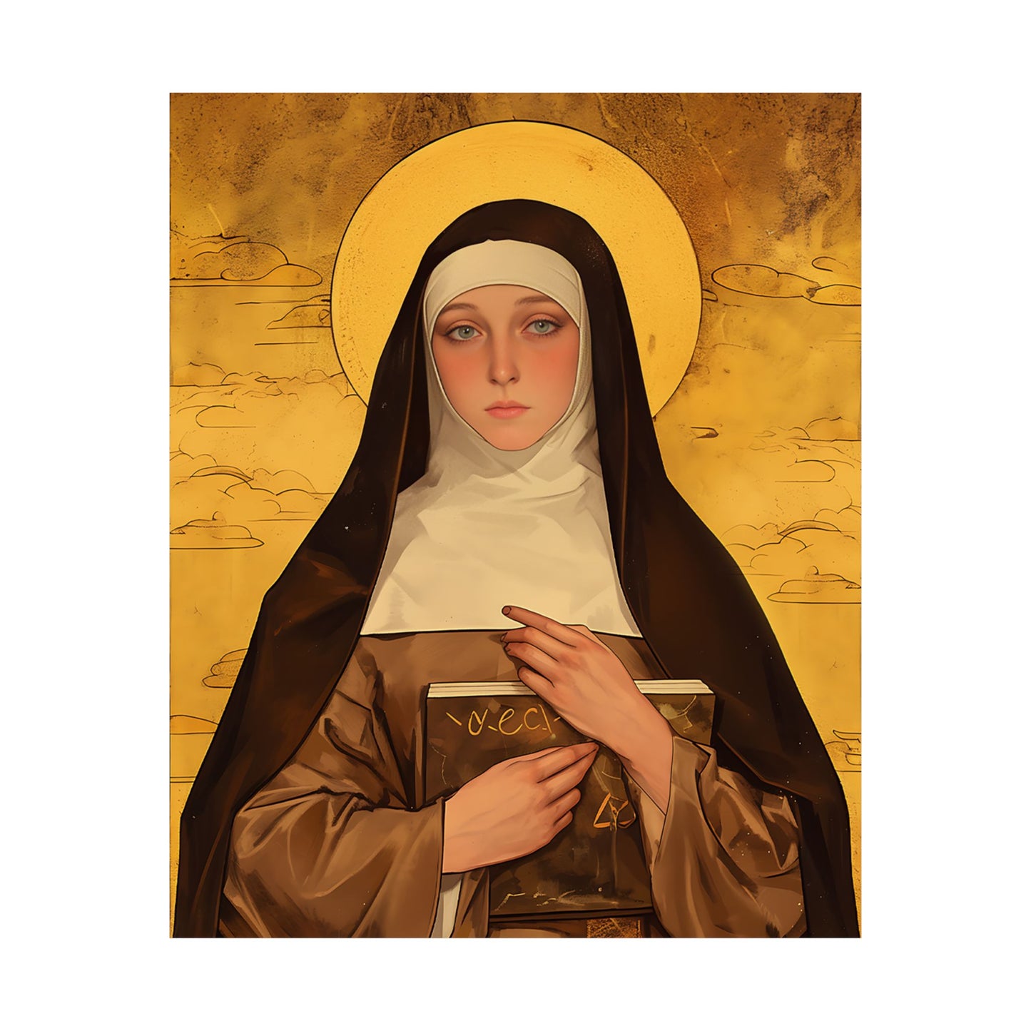 Saint Catherine of Bologna Poster Print - Sanctified Souls Print - Multiple Sizes - Premium Posters - Catholic Art for your home