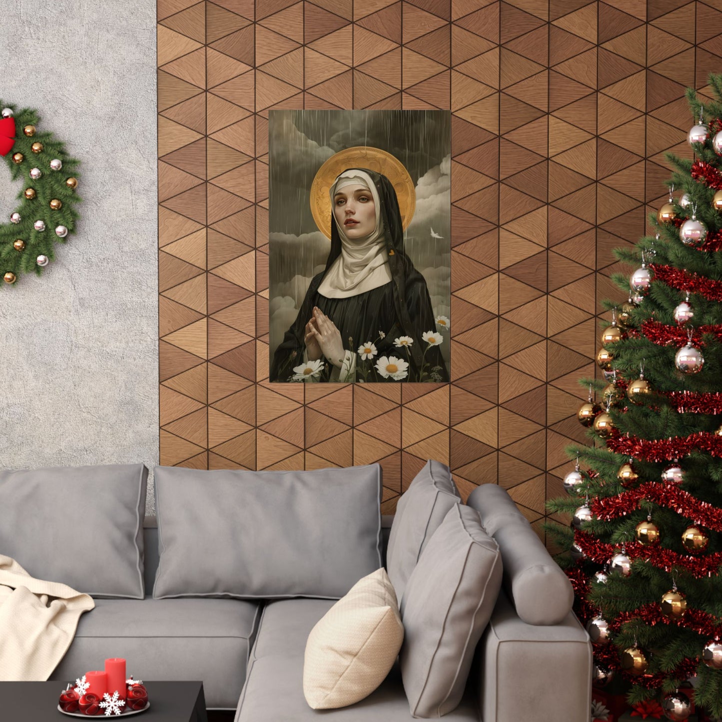 Saint Scholastica Print - Sanctified Souls Print - Multiple Sizes - Premium Matte Vertical Posters - Catholic Art for your home - Religious