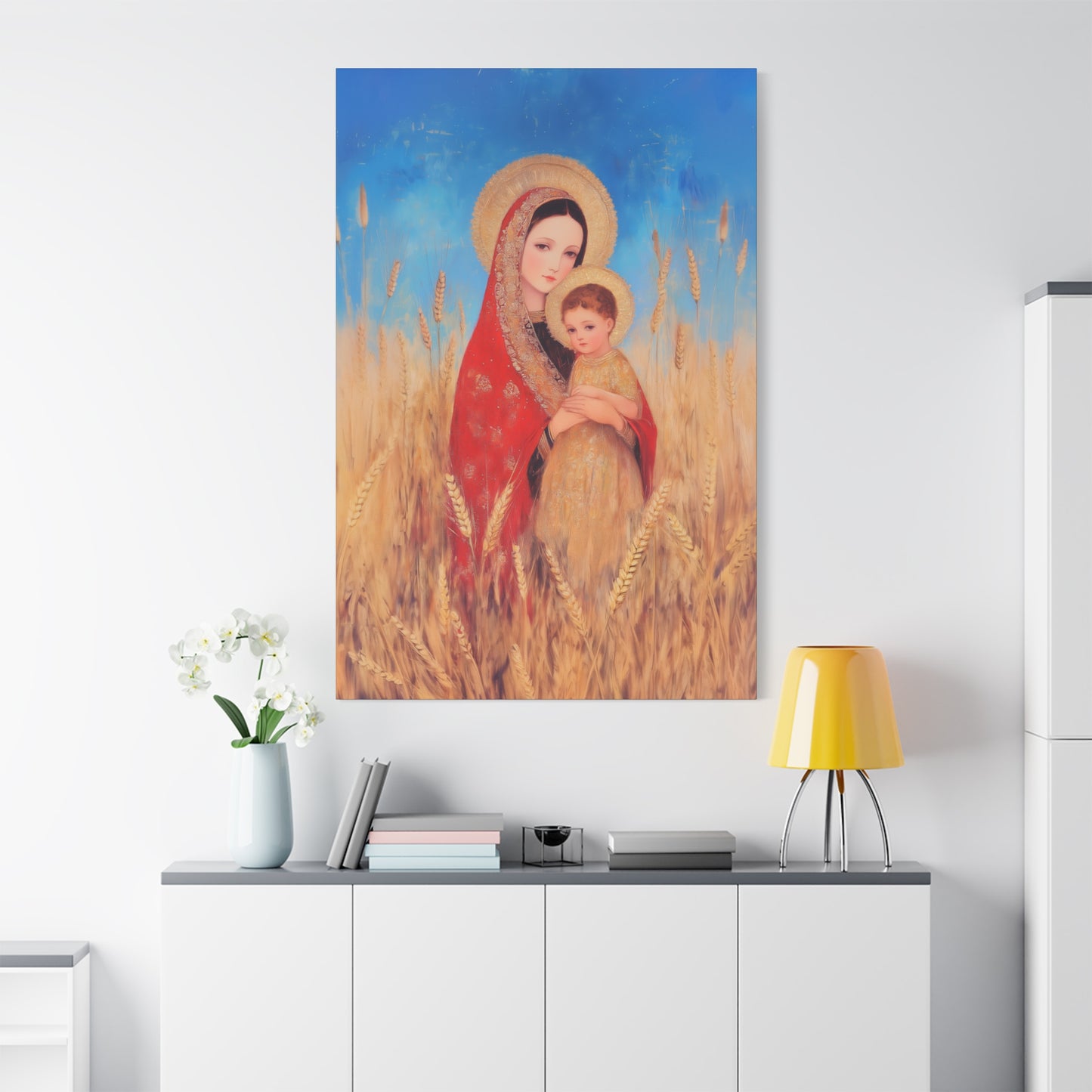 Our Lady of the Harvest - Multiple Sizes - Catholic Home art - Museum Wrapped Canvas - Sanctified Souls Print