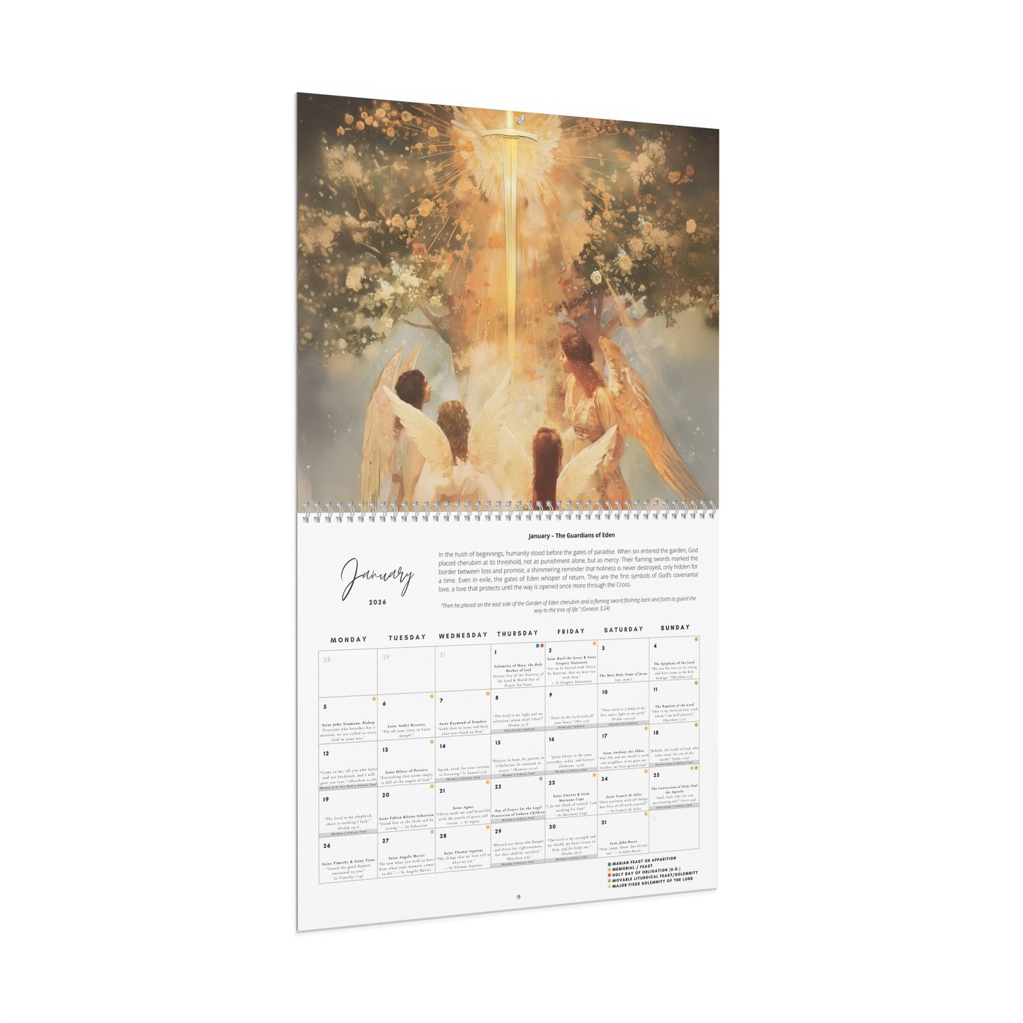 Catholic Liturgical Calendar 2026 - Promises and People of the Bible - Saints, Solemnities & Marian Feast Days - Christmas Gift