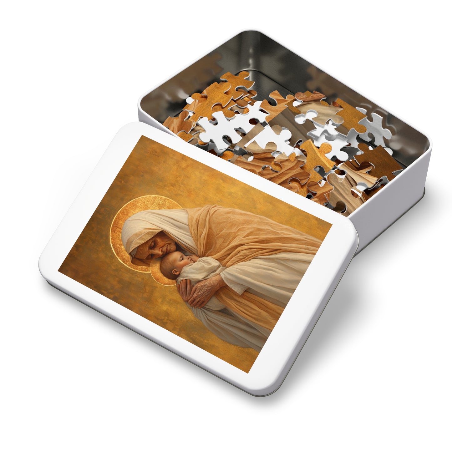 Saint Anna the Prophetess - Puzzle and Keepsake Tin - Religious (30, 110, 252, 500,1000) - Religious Puzzle - Gifts for Catholic Families