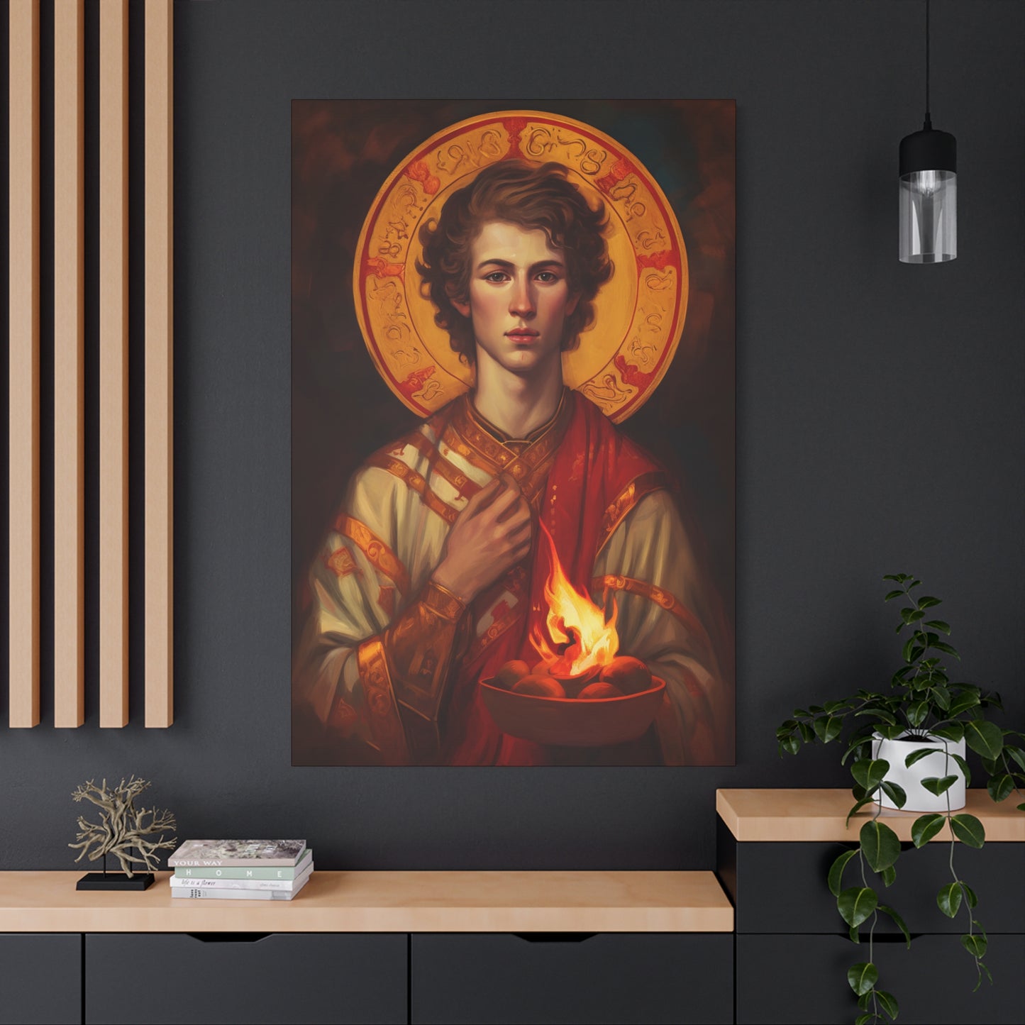 Saint Lawrence Deacon and Martyr Canvas Print - Multiple Sizes - Catholic Home art - Museum Wrapped Canvas - Sanctified Souls Print