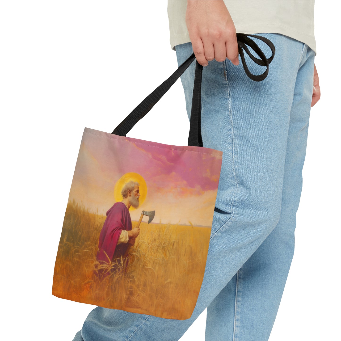 Saint Matthias - Tote Bag - Large Medium Small Faith Art Bag - Bible Study Faith Purse - Double Sided