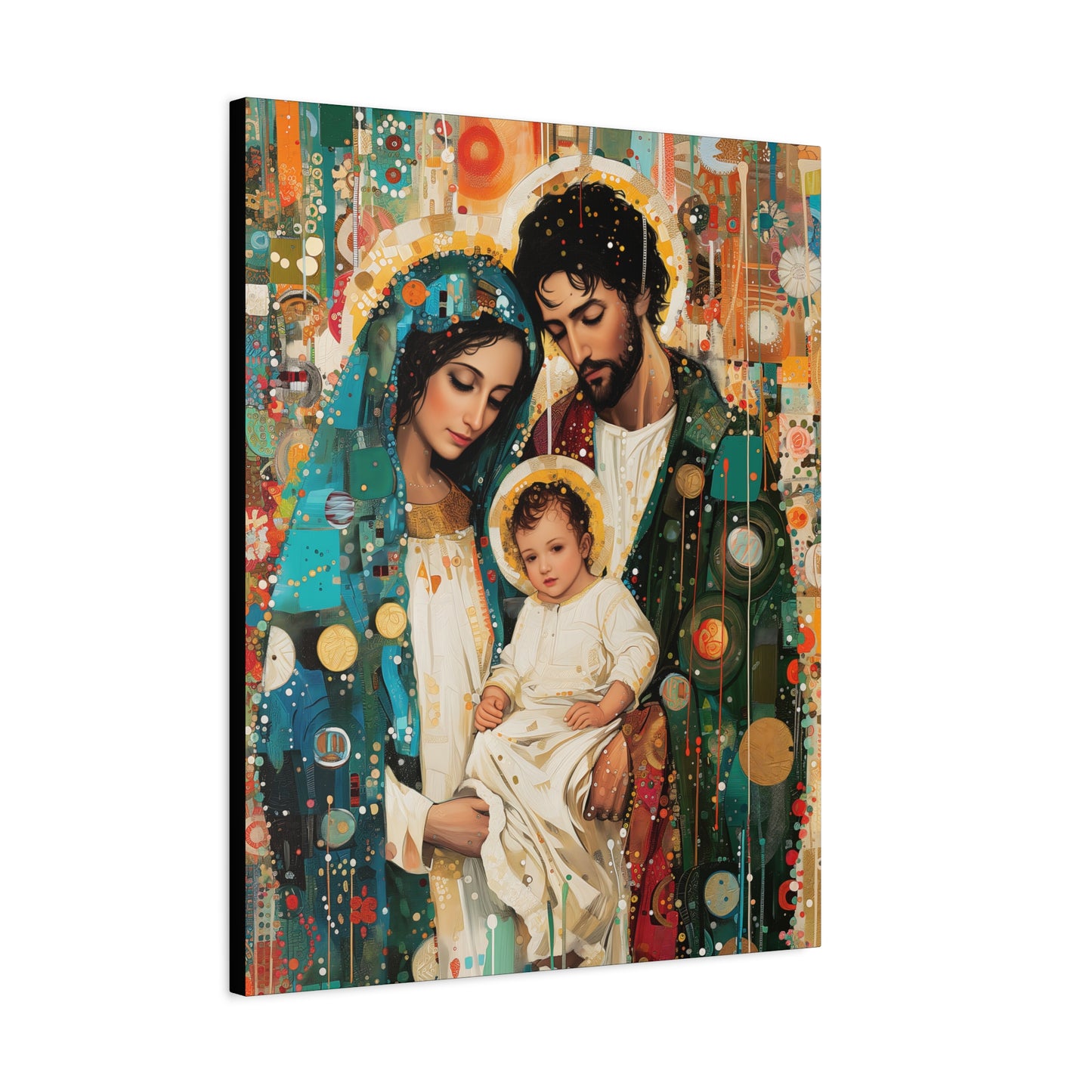 Eternal Light - Mary, Joseph, and the Christ Child - Museum Wrapped Canvas - Sanctified Souls Print - Religious Art - Holy Family Art