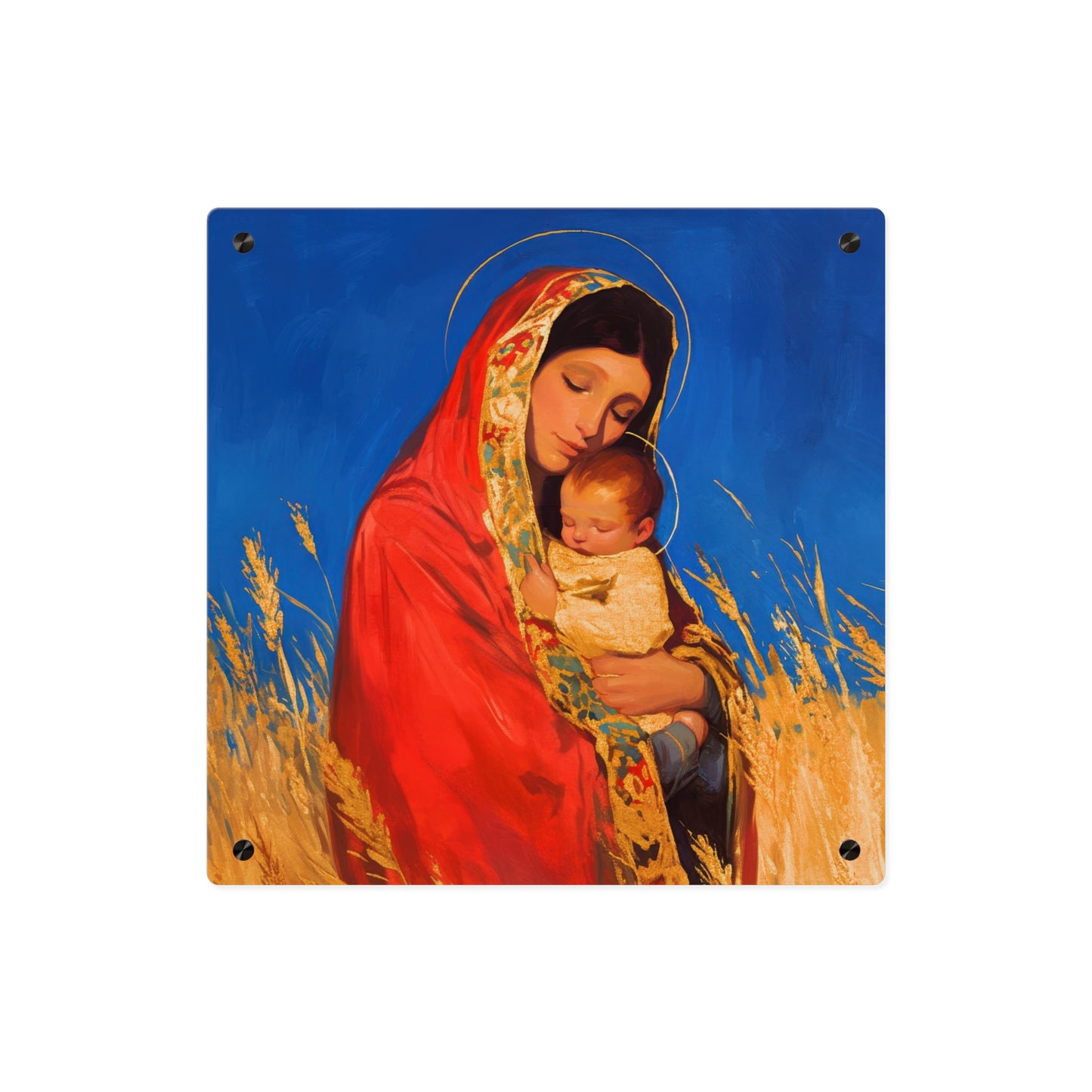Our Lady of the Harvest - Wall Art Panel - Ready to Hang Acrylic Print - Catholic Saint Art - Patron Saint Print
