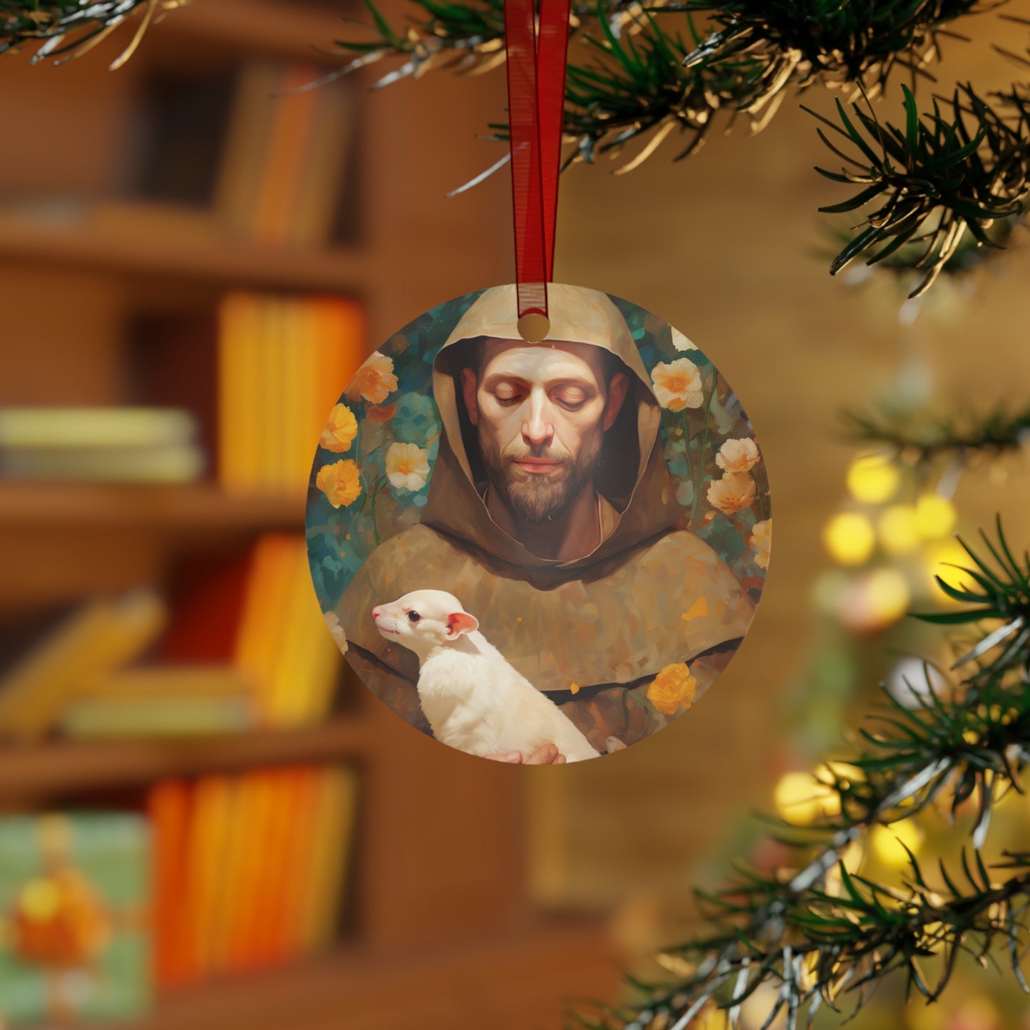 Saint Francis of Assisi Ornament - Religious Holiday Christmas Ornament and Keepsake - Double sided Keepsake Religious Ornament