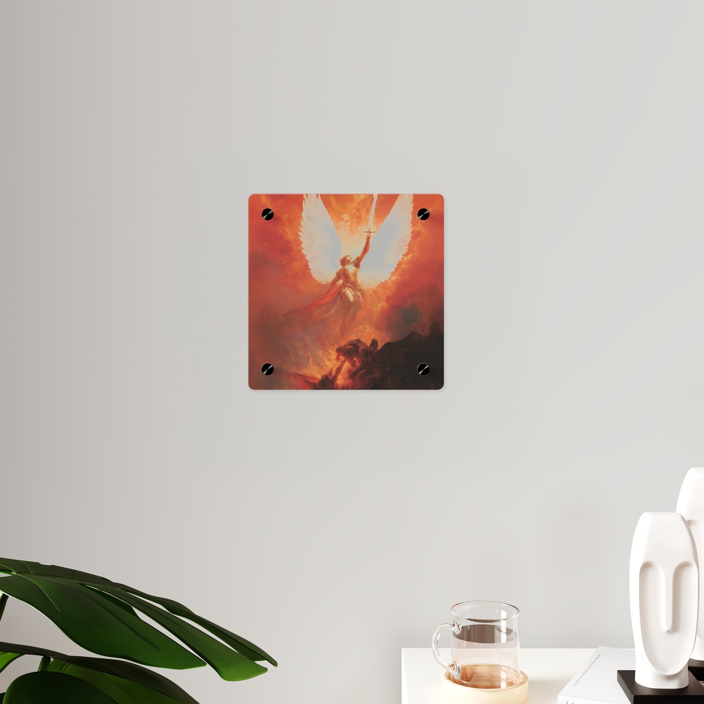 Saint Michael the Archangel Wall Art Panel - Ready to Hang Acrylic Print - Catholic Saint Art - Patron Saint Print - No Frame needed