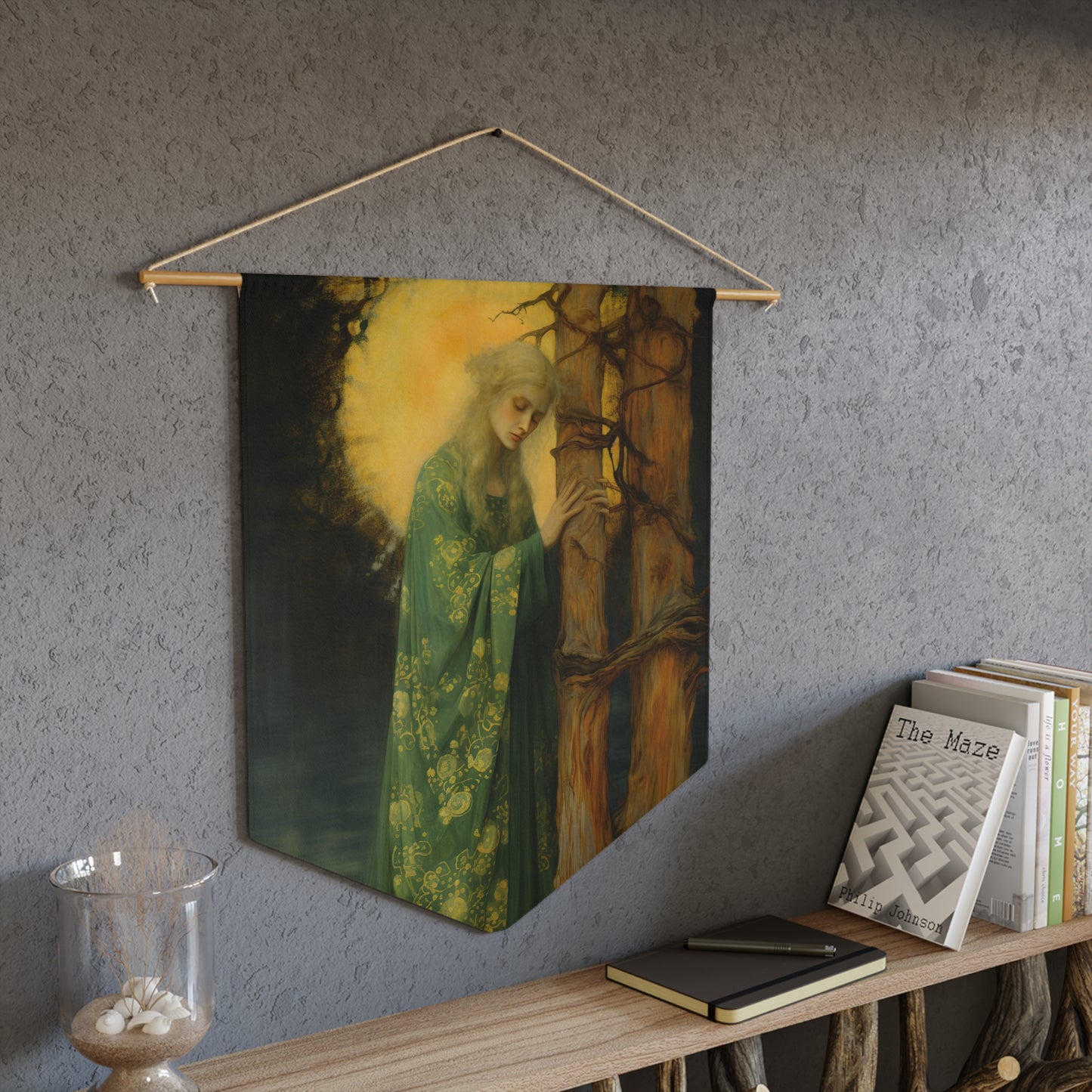 Saint Afra Wall Banner / Wall Hanging - Unique Religious Art for your home - Prayer room - Catholic Home Art - 18" x 21"