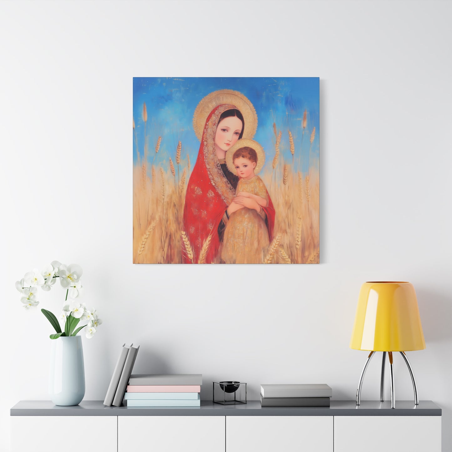 Our Lady of the Harvest - Multiple Sizes - Catholic Home art - Museum Wrapped Canvas - Sanctified Souls Print