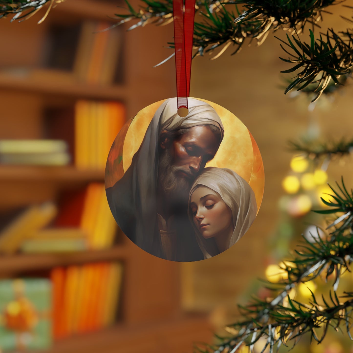 Saint Joachim and Saint Anne Metal Ornament - Religious Holiday Christmas Ornament and Keepsake - Double sided - Ornament - Catholic Gift