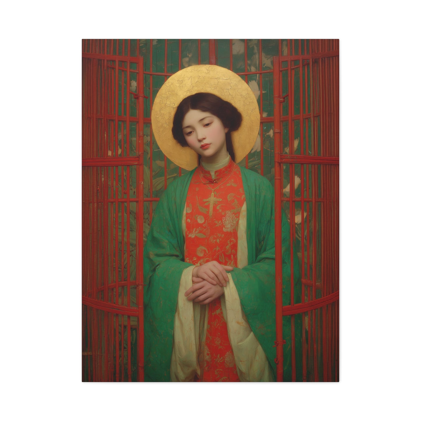Saint Agnes Tsao Kou Ying - Museum Wrapped Canvas - Sanctified Souls Print - Religious Art for your Home - Catholic Patron Saint Art