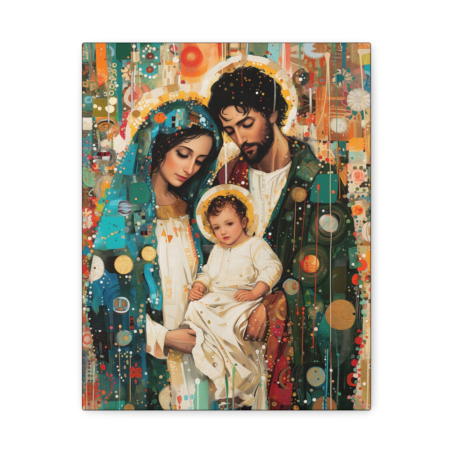 Eternal Light - Mary, Joseph, and the Christ Child - Museum Wrapped Canvas - Sanctified Souls Print - Religious Art - Holy Family Art