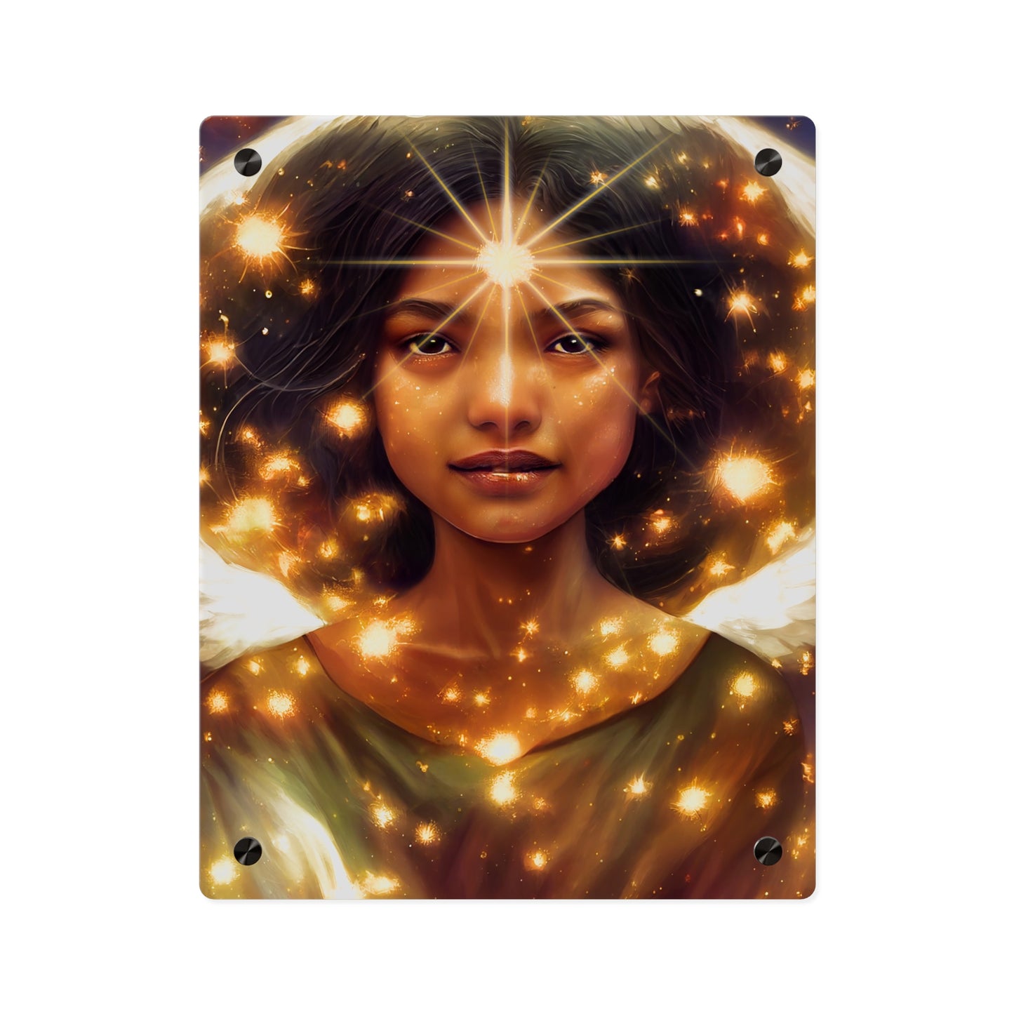 Uriel Acrylic Wall Art Panel - Ready to Hang Acrylic Print - Guardian Angel Art - Divine Magic Angel Oracle Art - Spiritual based work