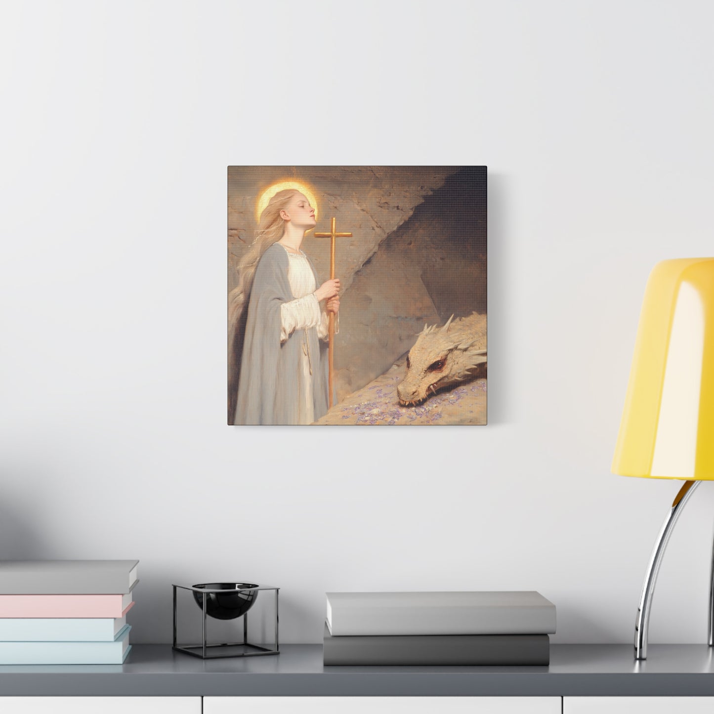 Saint Margaret of Antioch - Museum Wrapped Canvas - Sanctified Souls Print - Religious Art for your Home - Catholic Patron Saint Art