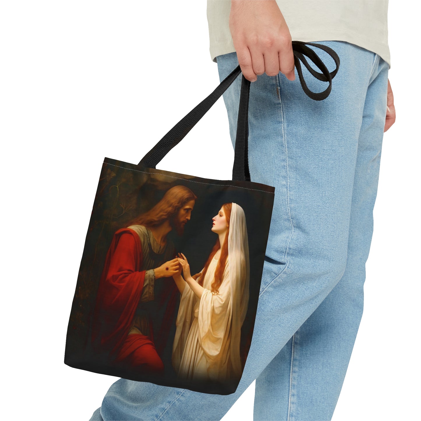 Revelation of Redemption Mary Magdalene and the Risen Christ - Tote Bag - faith inspired carry-all purse