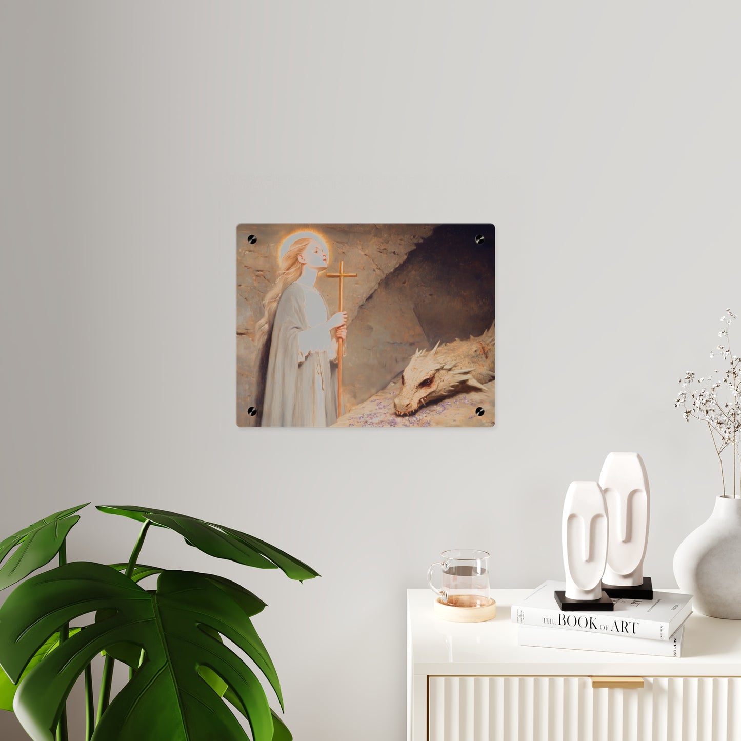 Saint Margaret of Antioch Wall Art Panel - Ready to Hang Acrylic Print - Catholic Saint Art - Patron Saint Print - No Frame needed