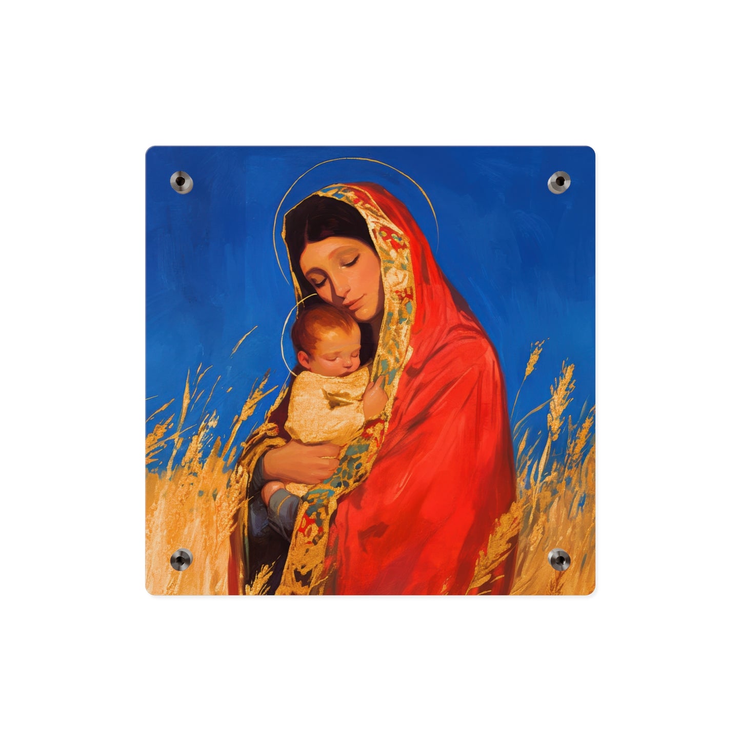 Our Lady of the Harvest - Wall Art Panel - Ready to Hang Acrylic Print - Catholic Saint Art - Patron Saint Print