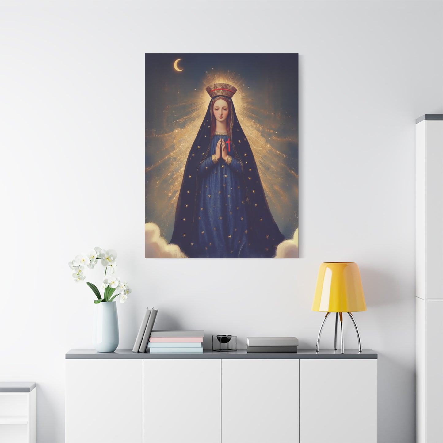 Our Lady of Pontmain - Multiple Sizes - Catholic Home art - Museum Wrapped Canvas - Sanctified Souls Print - Mother Mary Art