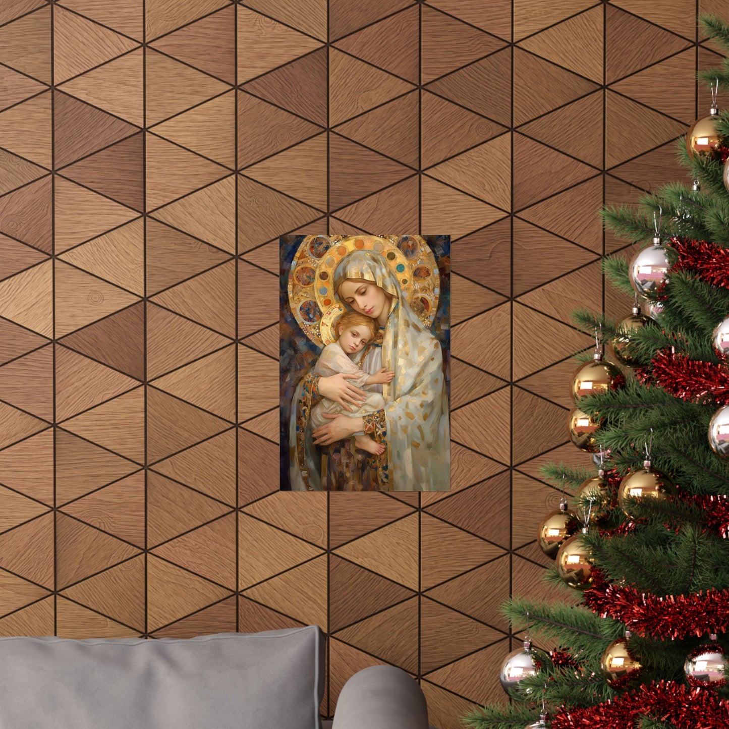 Madonna and Child - Print - Sanctified Souls Print - Multiple Sizes - Premium Matte Vertical Posters - Mary and the Christ Child