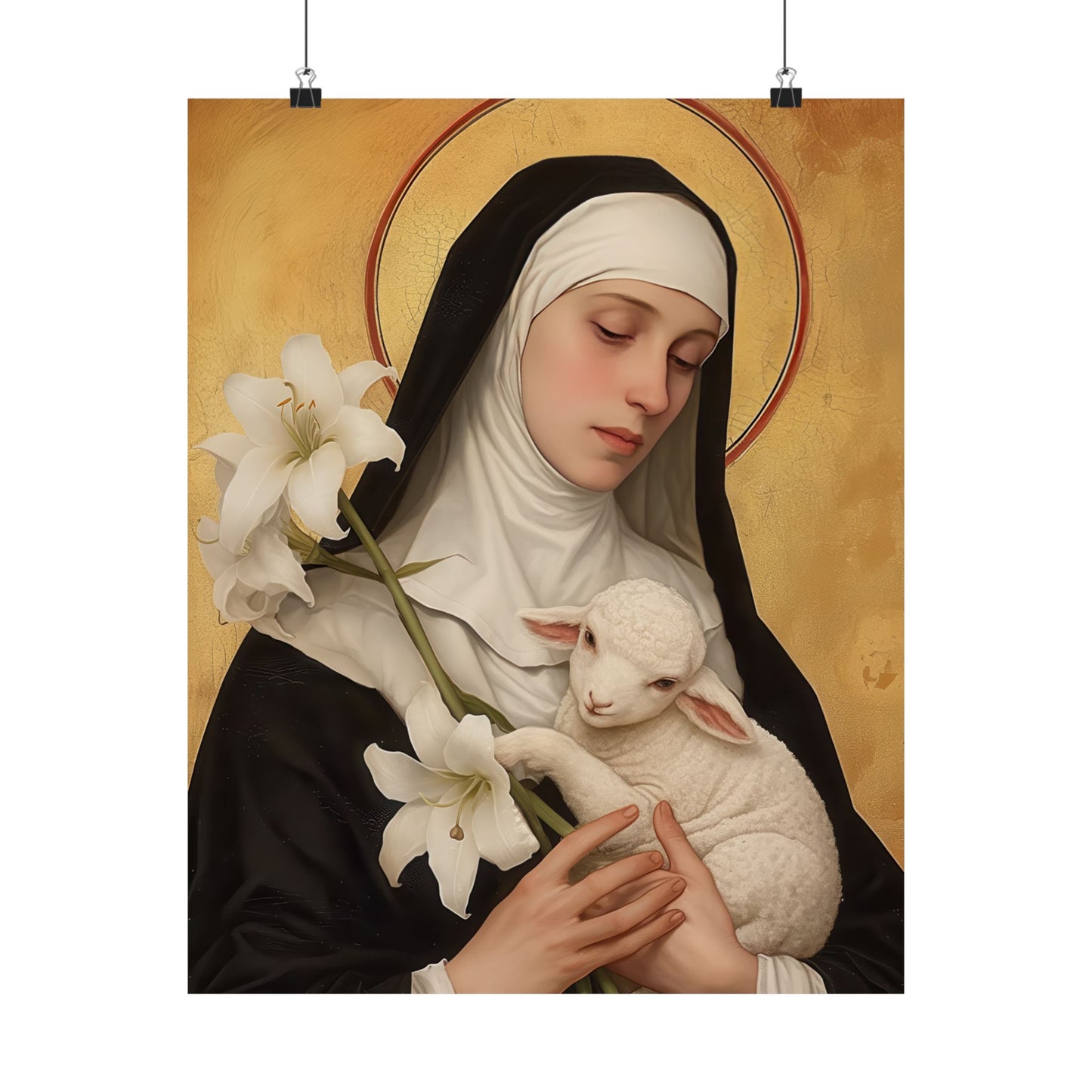 Saint Agnes of Montepulciano Poster Print - Sanctified Souls Print - Multiple Sizes - Premium Posters - Catholic Art for your home