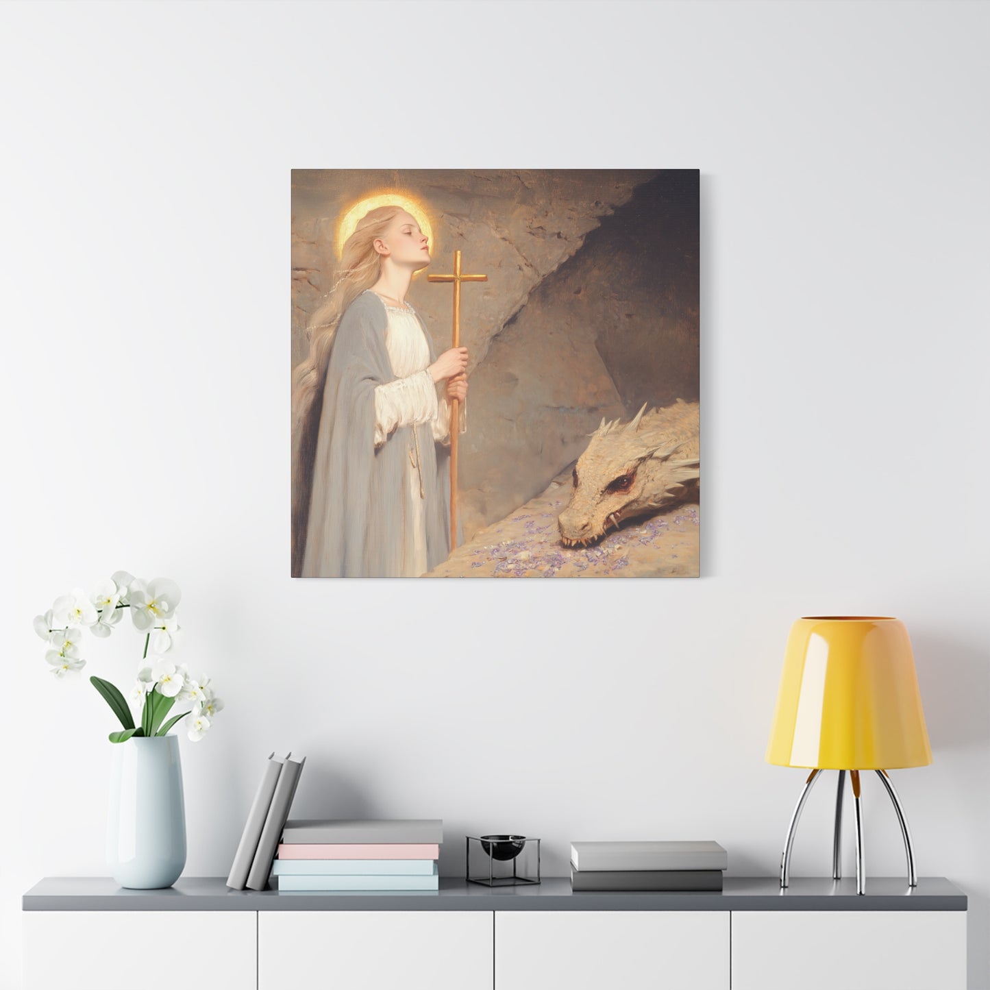 Saint Margaret of Antioch - Museum Wrapped Canvas - Sanctified Souls Print - Religious Art for your Home - Catholic Patron Saint Art