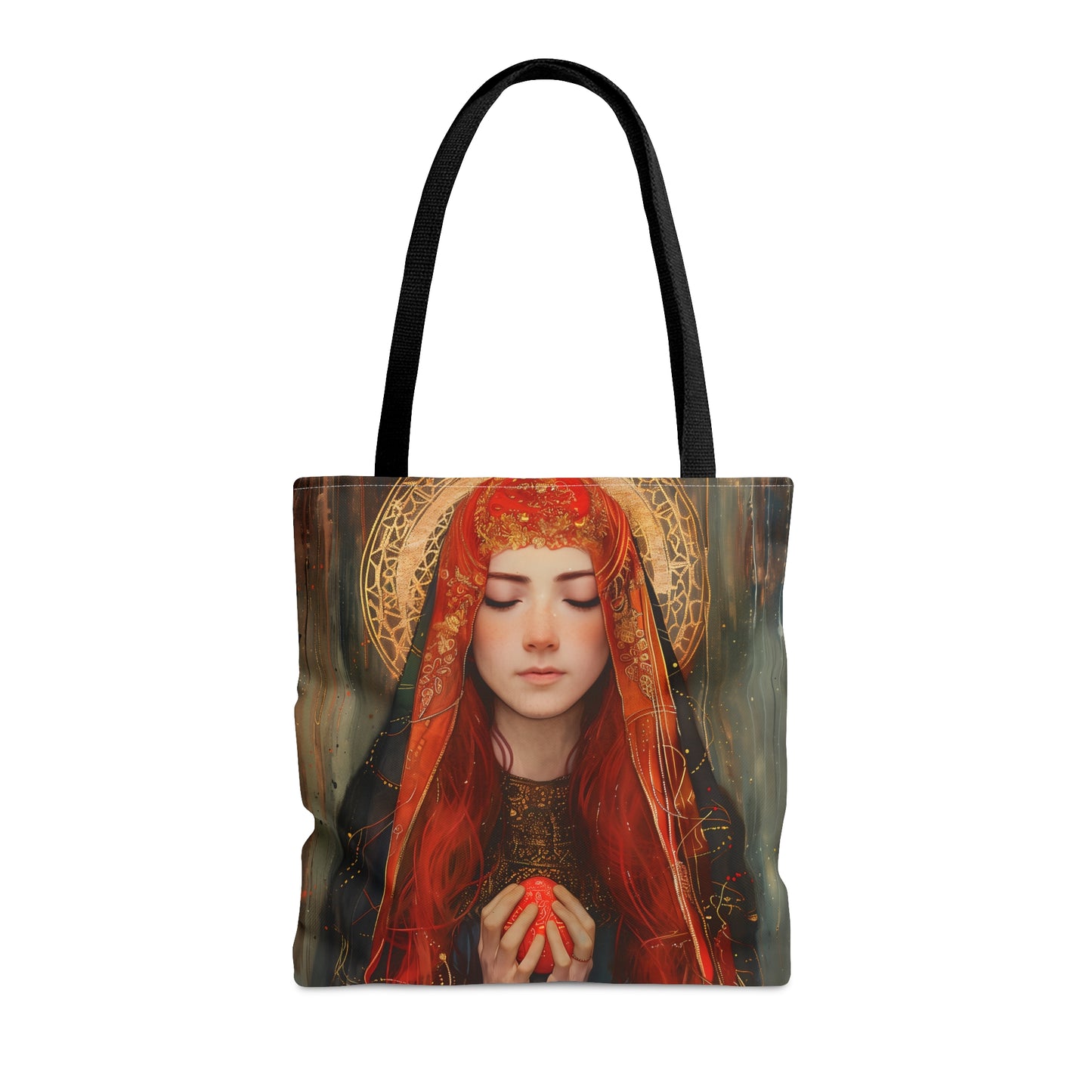 Devotion of Mary Magdalene - Saint Mary Magdalene and the Red Easter Egg Tote Bag - Large Medium Small Faith Art Bag - Catholic Faith Purse