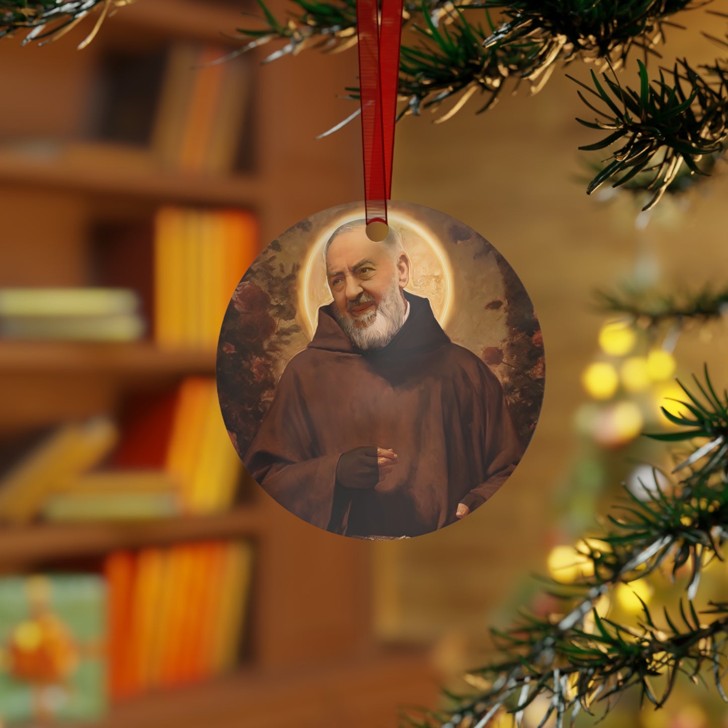 Saint Padre Pio Ornament - Religious Holiday Christmas Ornament and Keepsake - Double sided Keepsake Religious Ornament