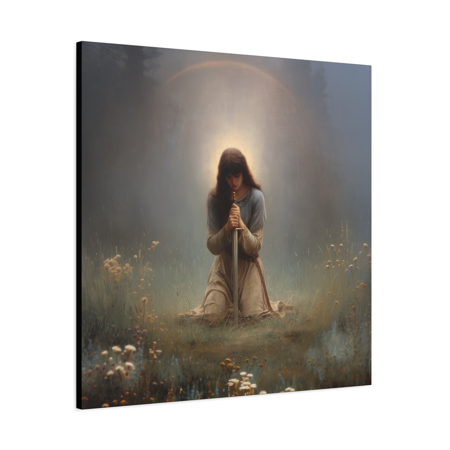 Saint Joan of Arc - Museum Wrapped Canvas - Sanctified Souls Print - Religious Art for your Home - Catholic Patron Saint Art