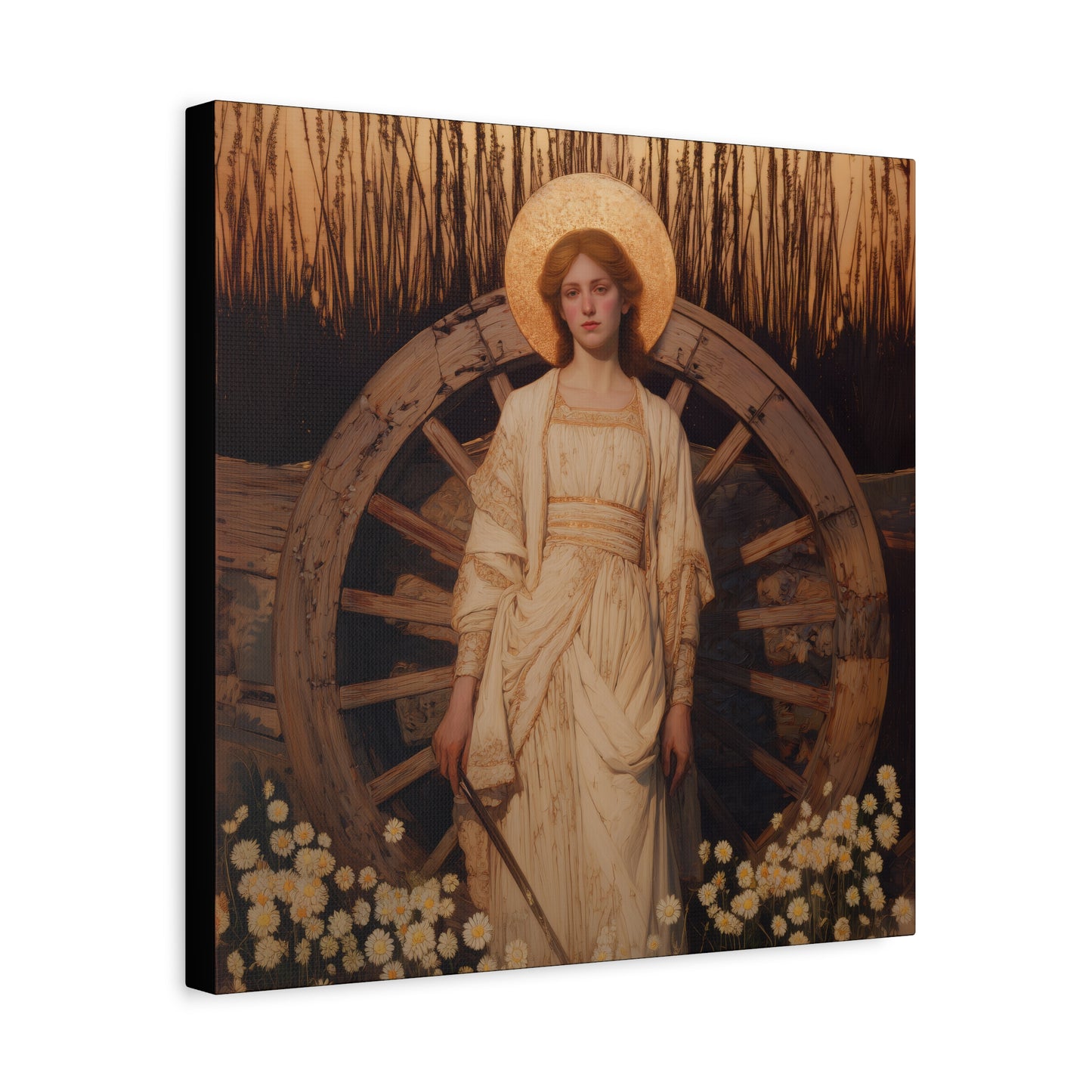 Saint Catherine of Alexandria - Museum Wrapped Canvas - Sanctified Souls Print - Religious Art for your Home - Catholic Patron Saint Art