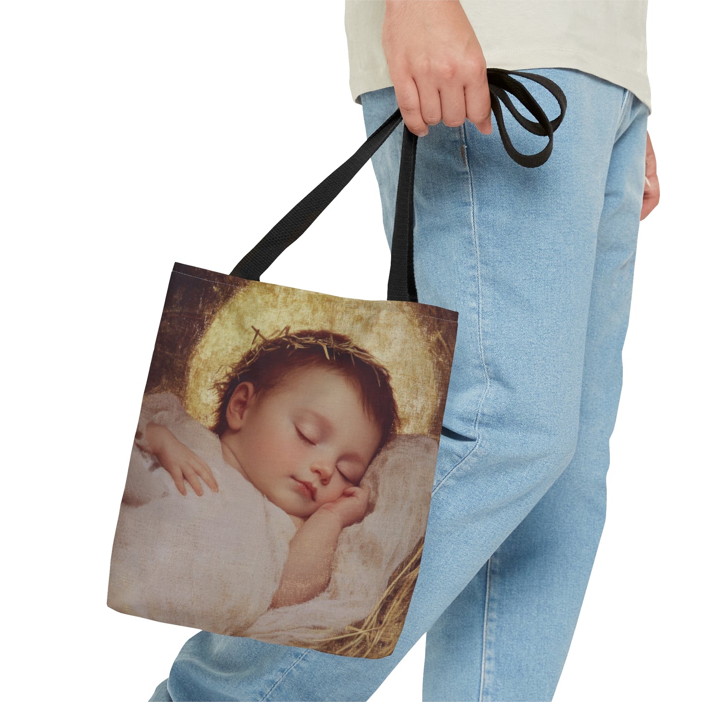 The Christ Child Born Into the Quiet of the World - Tote Bag - Large Medium Small Faith Art Bag - Catholic Faith Purse