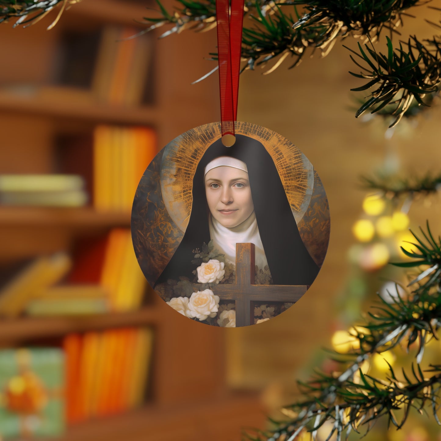 Saint Therese of Lisieux Ornament - Religious Holiday Christmas Ornament and Keepsake - Double sided Keepsake Religious Ornament