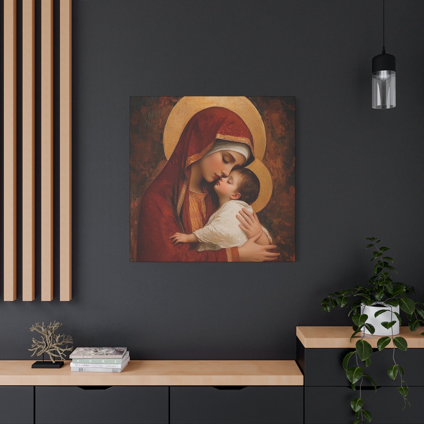 Our Lady of Tenderness - Mother Mary and Christ Child - Marian Art - Gallery Wrapped Canvas - Print - Catholic Art Print